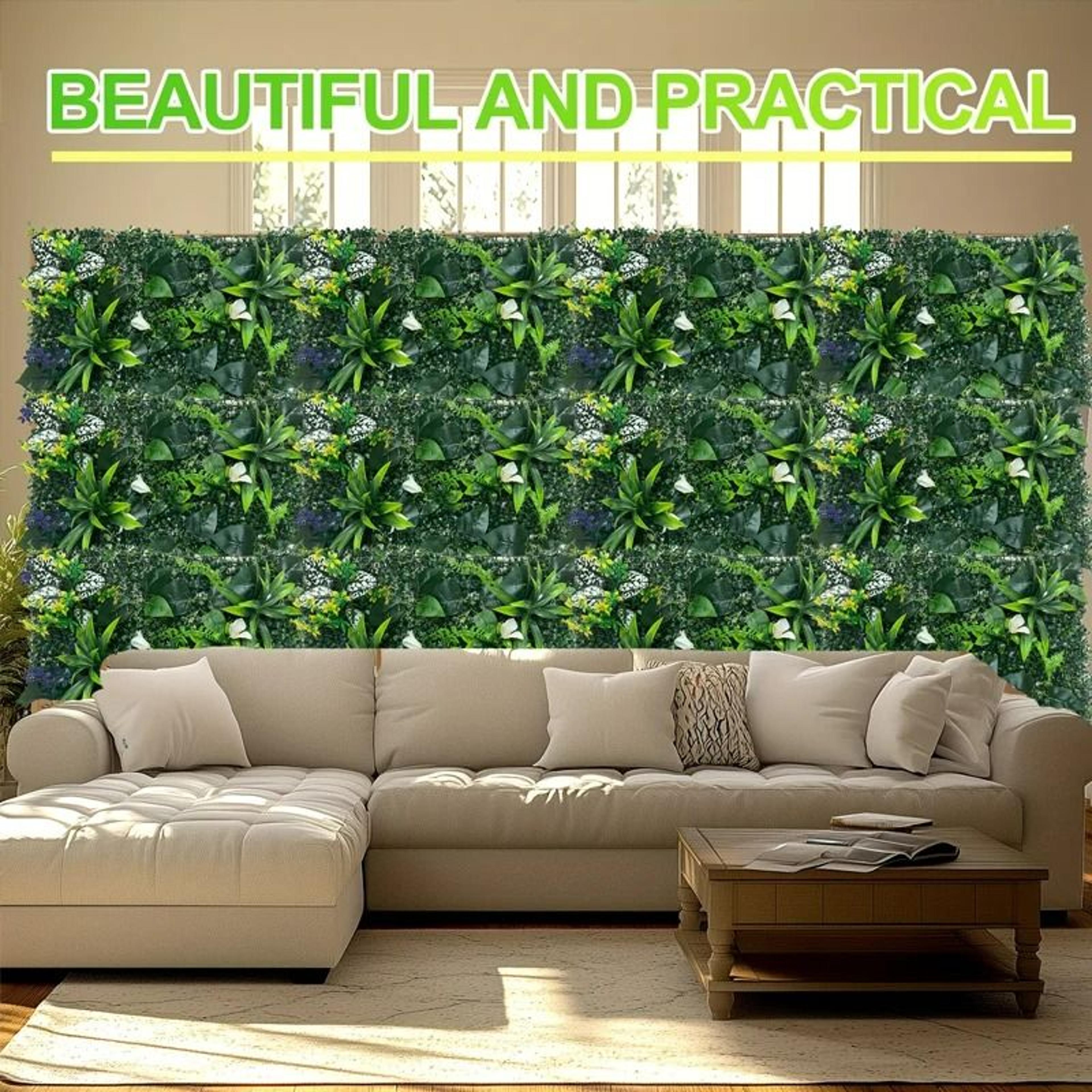 Artificial Mixed Botanical Wall Panel  HighDensity Faux Plant Decor For Outdoor Garden Wedding And  1