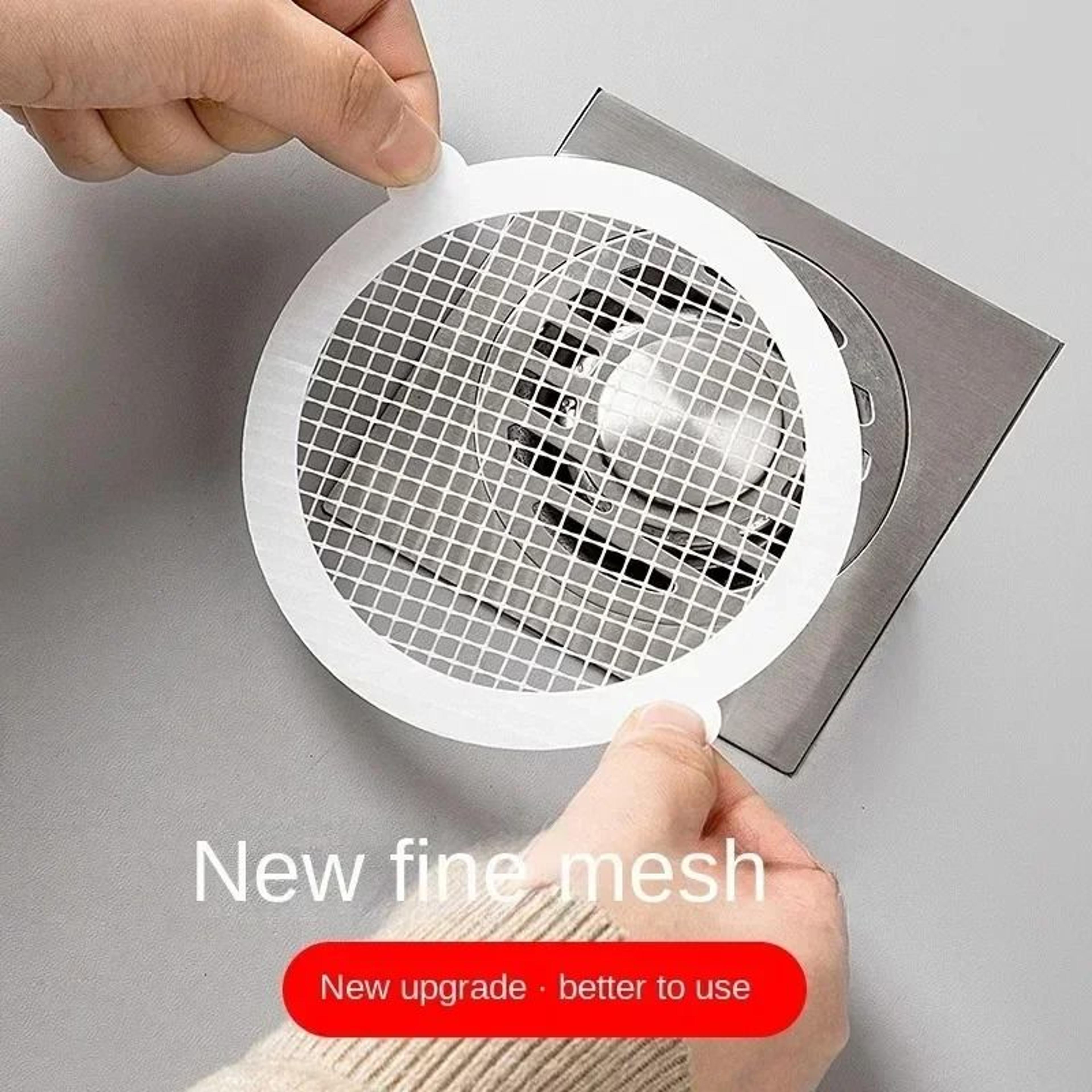 50Pack Disposable Floor Drain Mesh Stickers  SelfAdhesive AntiBlocking Hair Catcher Filter Covers 2