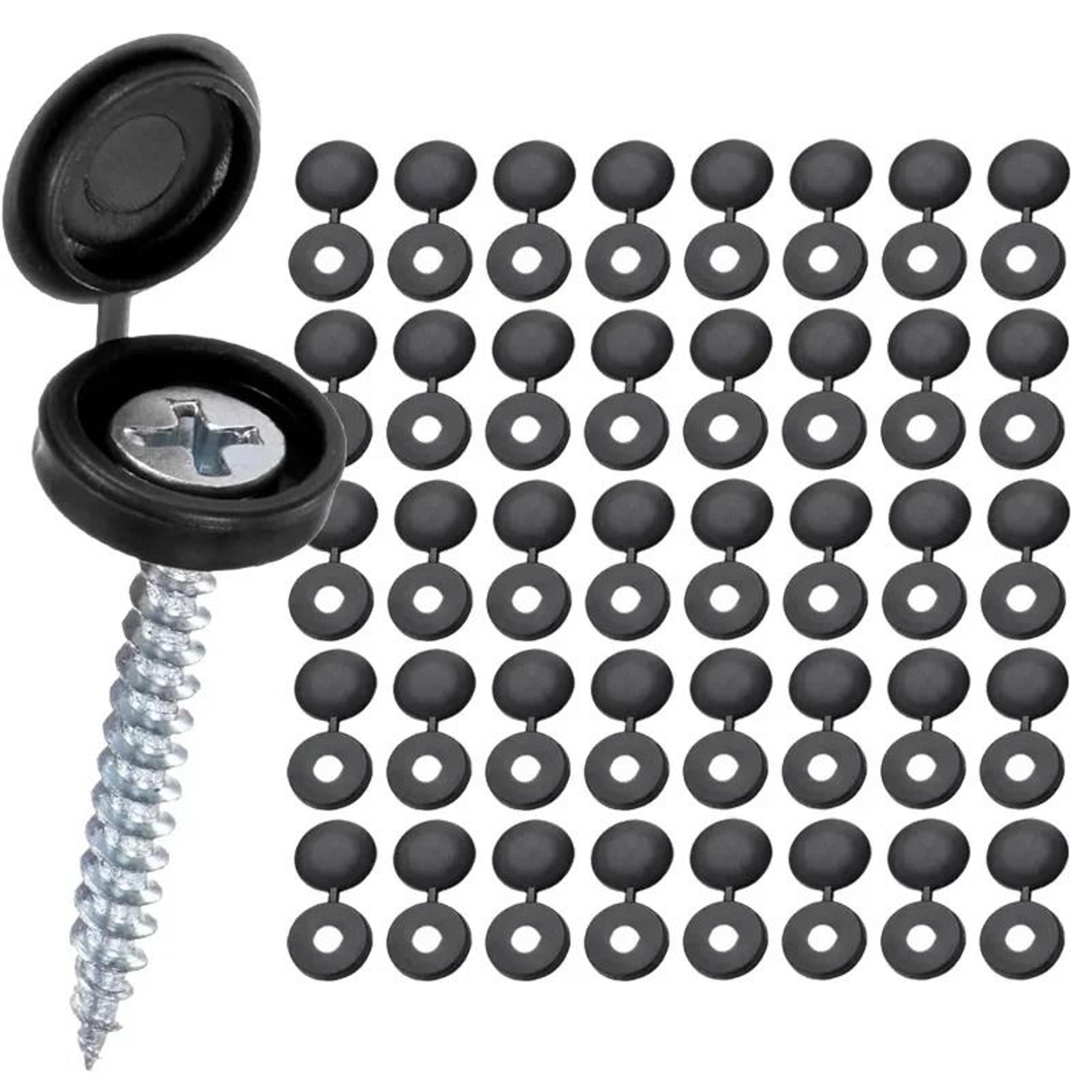 500Pack Plastic Screw Cover Caps  Hinged Protective Fold Caps For Furniture Hardware And Car Screws 8