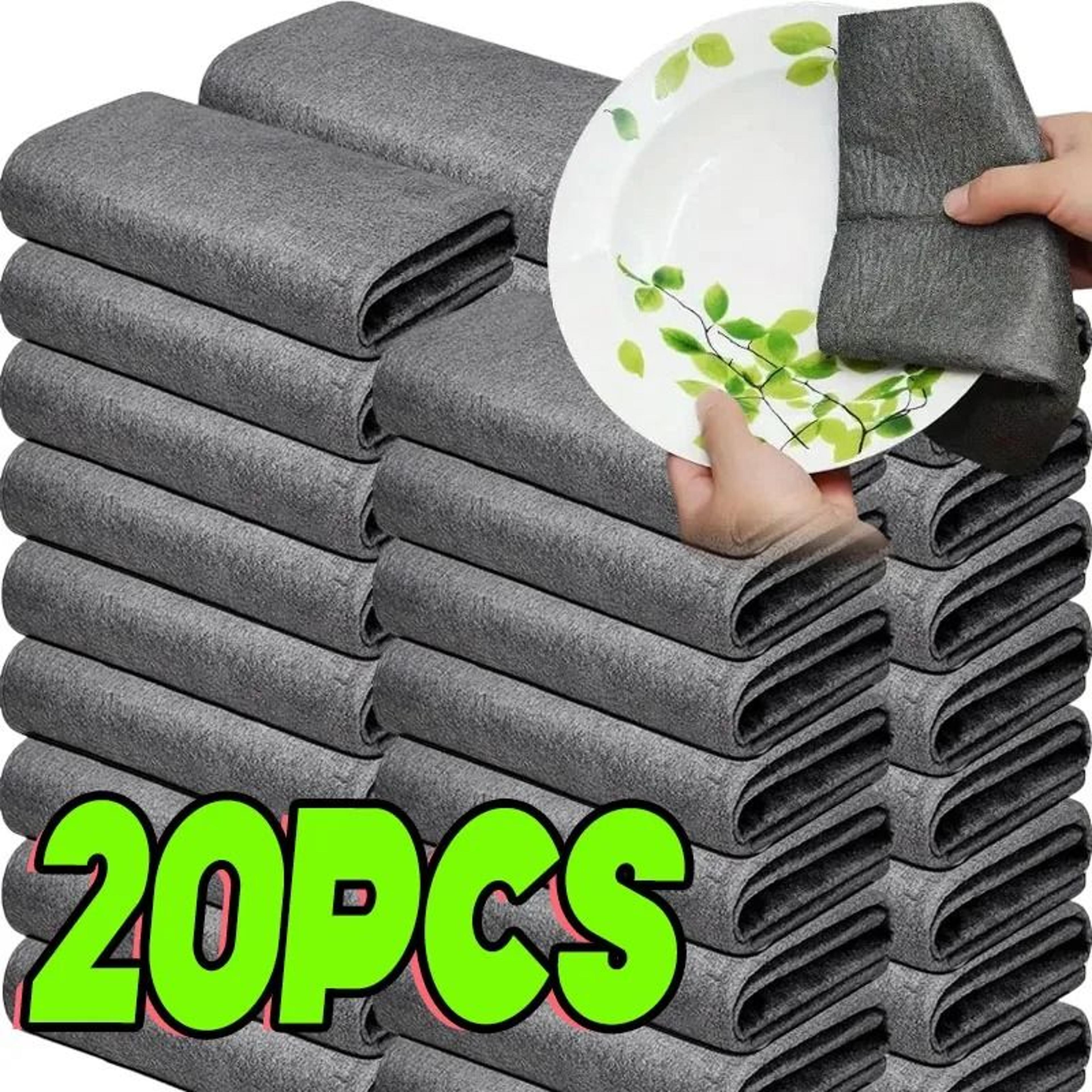 20Pack Magic Cleaning Cloths  Reusable Thickened Microfiber Glass Towels StreakFree Window And Mirr 0
