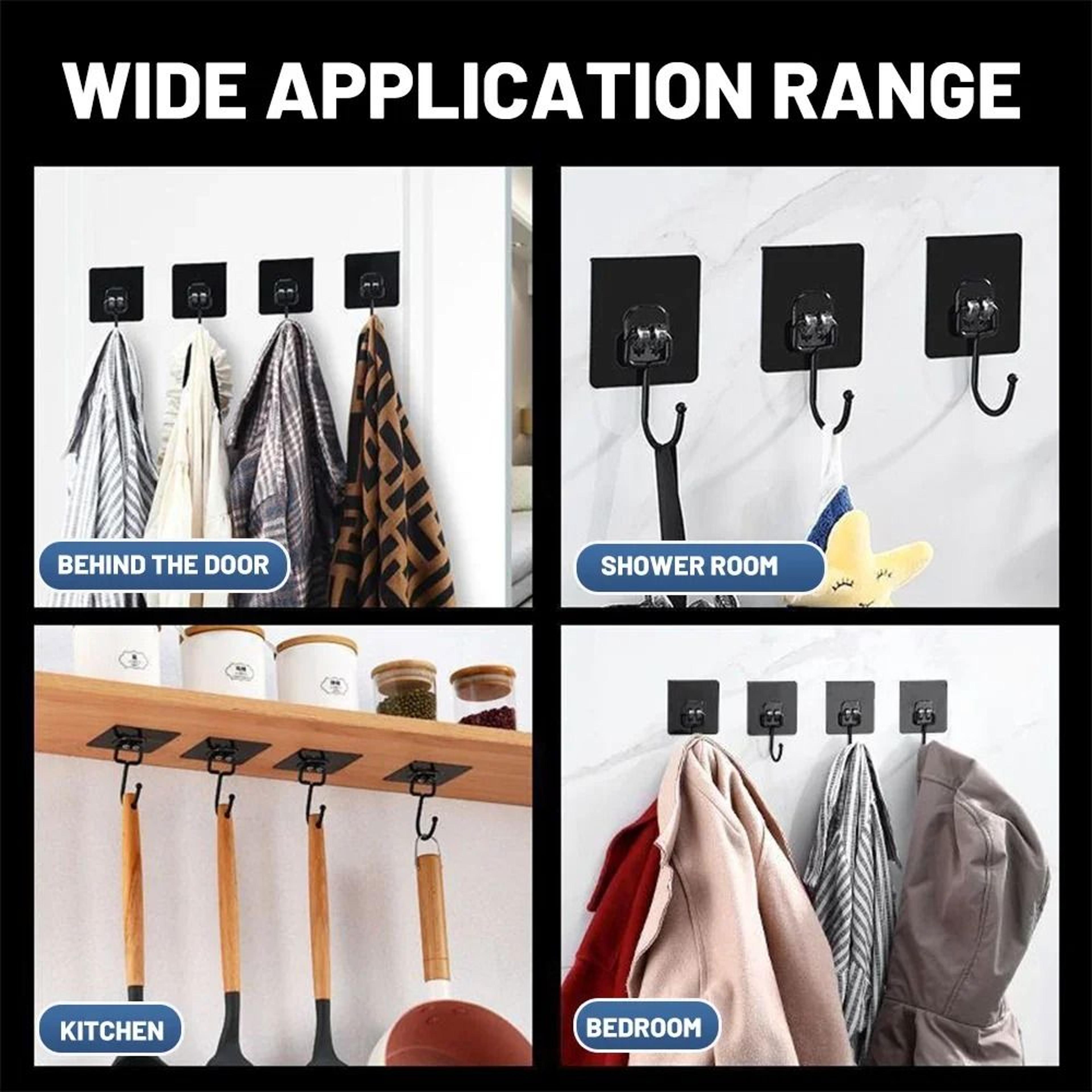 12Pack Transparent SelfAdhesive Wall Hooks  HeavyDuty NonPunching Sticky Hangers For Kitchen And Ba 4