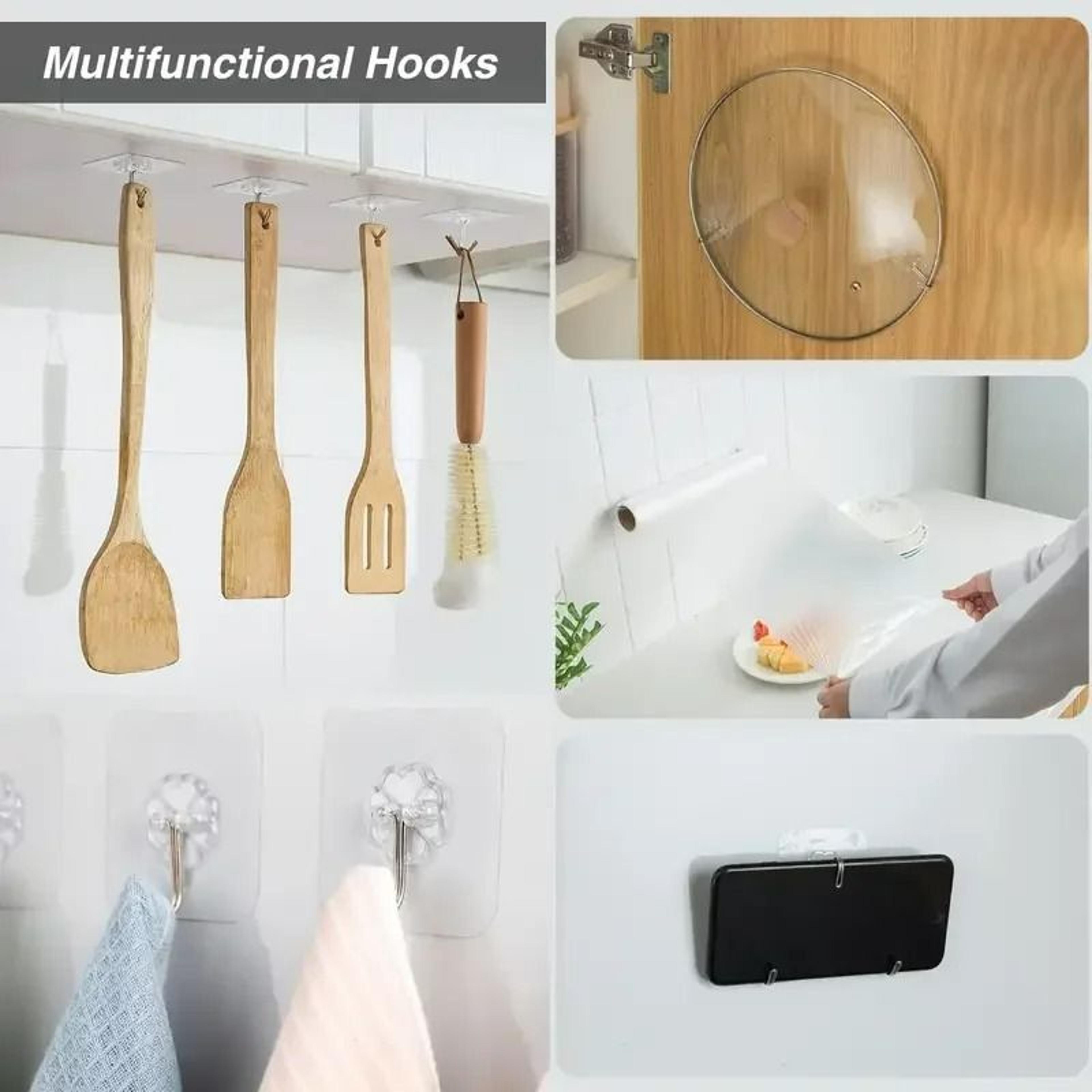 HeavyDuty Transparent SelfAdhesive Wall Hooks 100Piece Bulk Set 2
