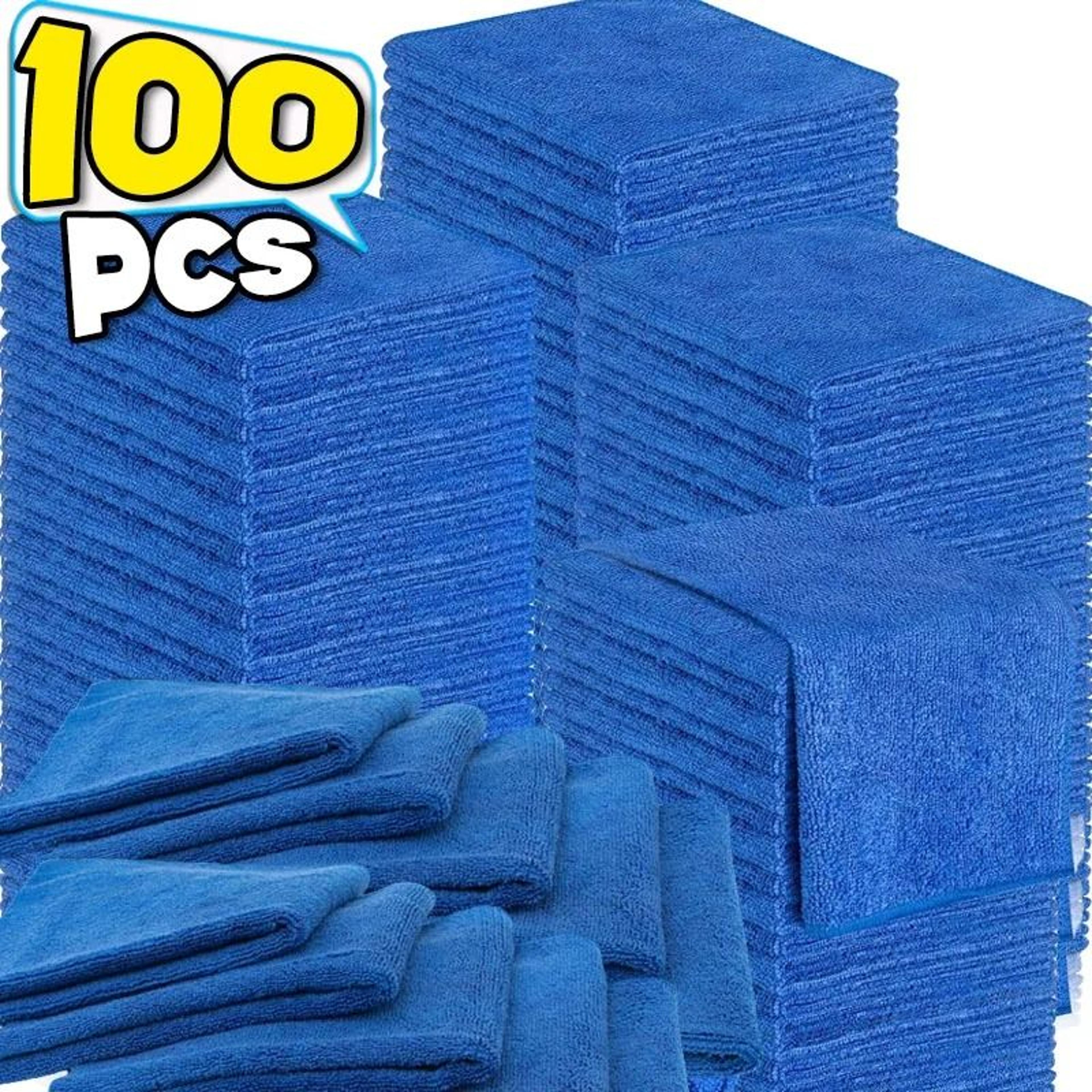 MultiSurface Microfiber Car Wash And Home Cleaning Towels 100 Piece Bulk Pack 0