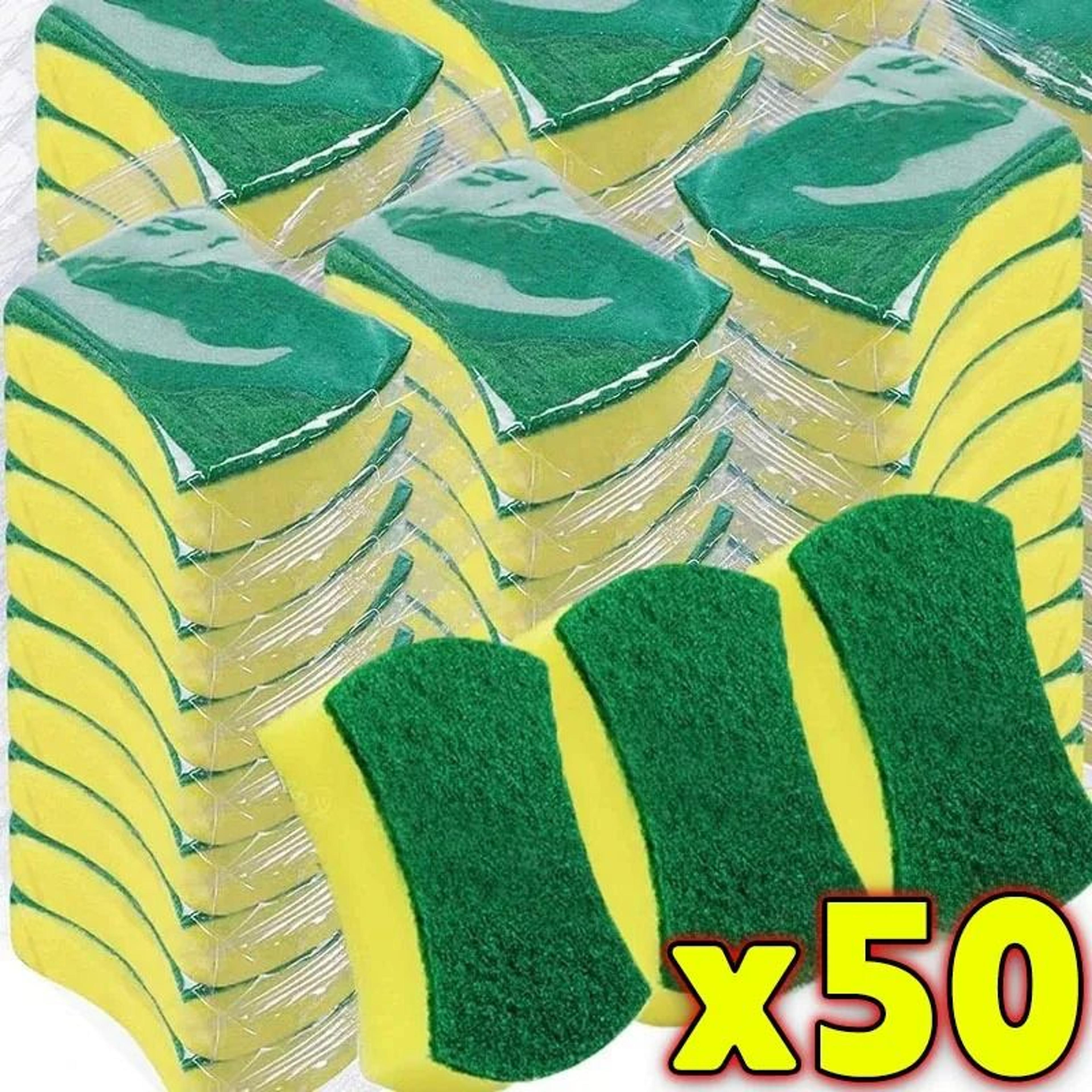 HeavyDuty Multi Surface Kitchen Dishwashing Sponges 50Piece Bulk Pack 0