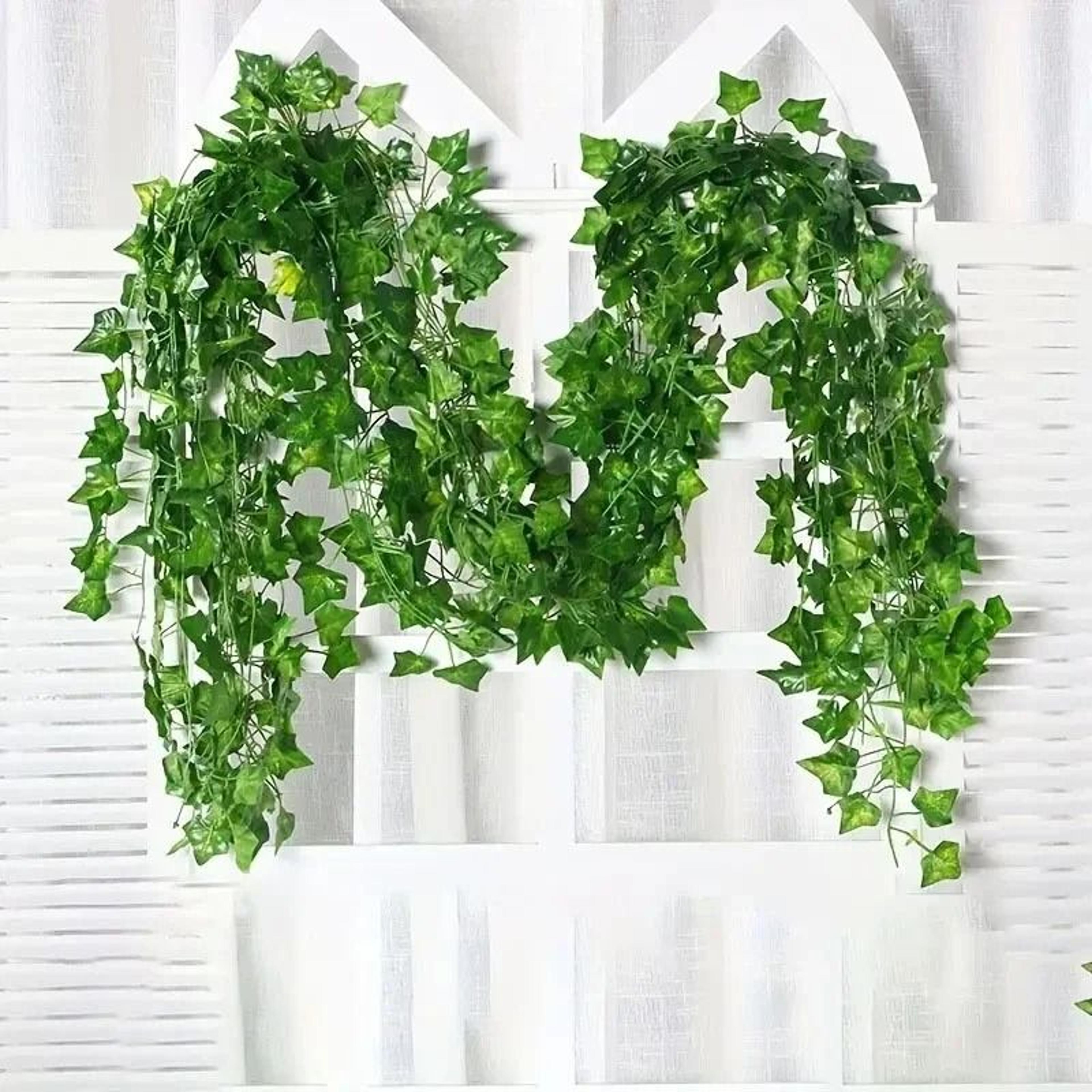 Artificial Green Ivy Leaf Hanging Garland 1String Pack 5