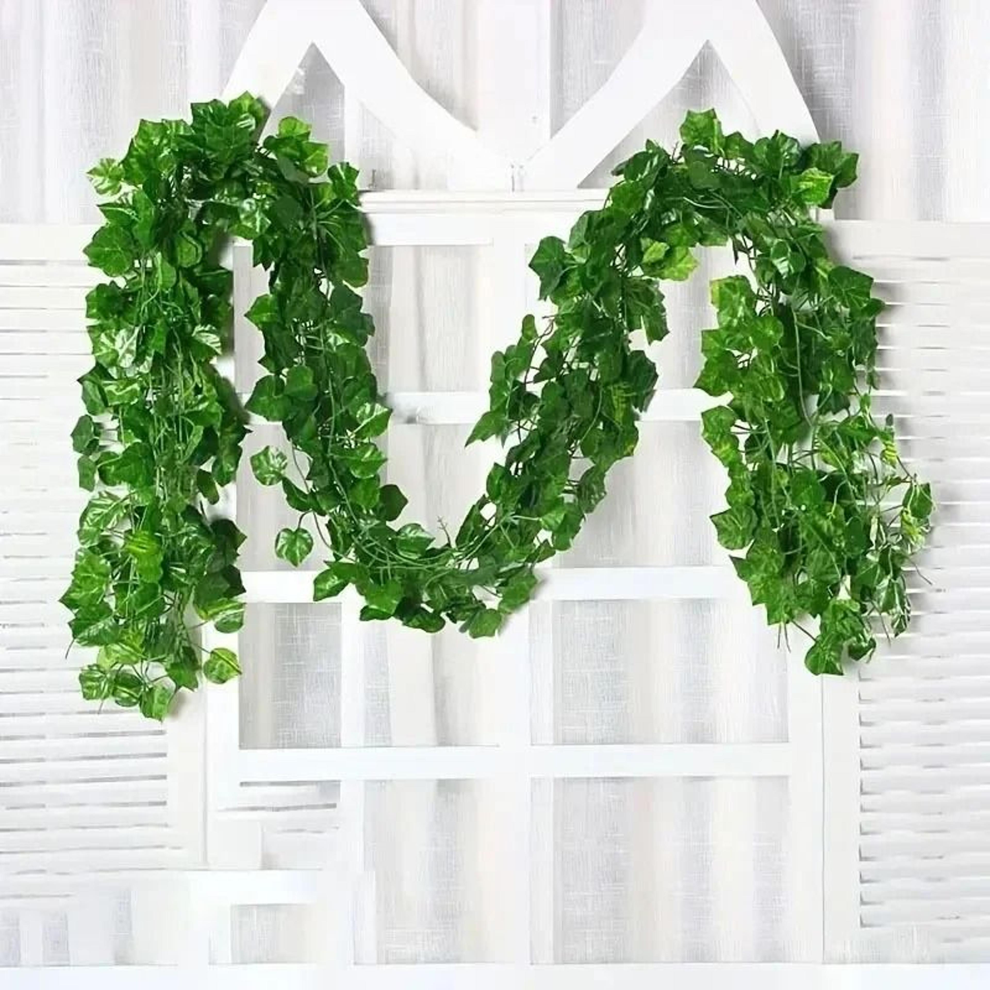 Artificial Green Ivy Leaf Hanging Garland 1String Pack 7