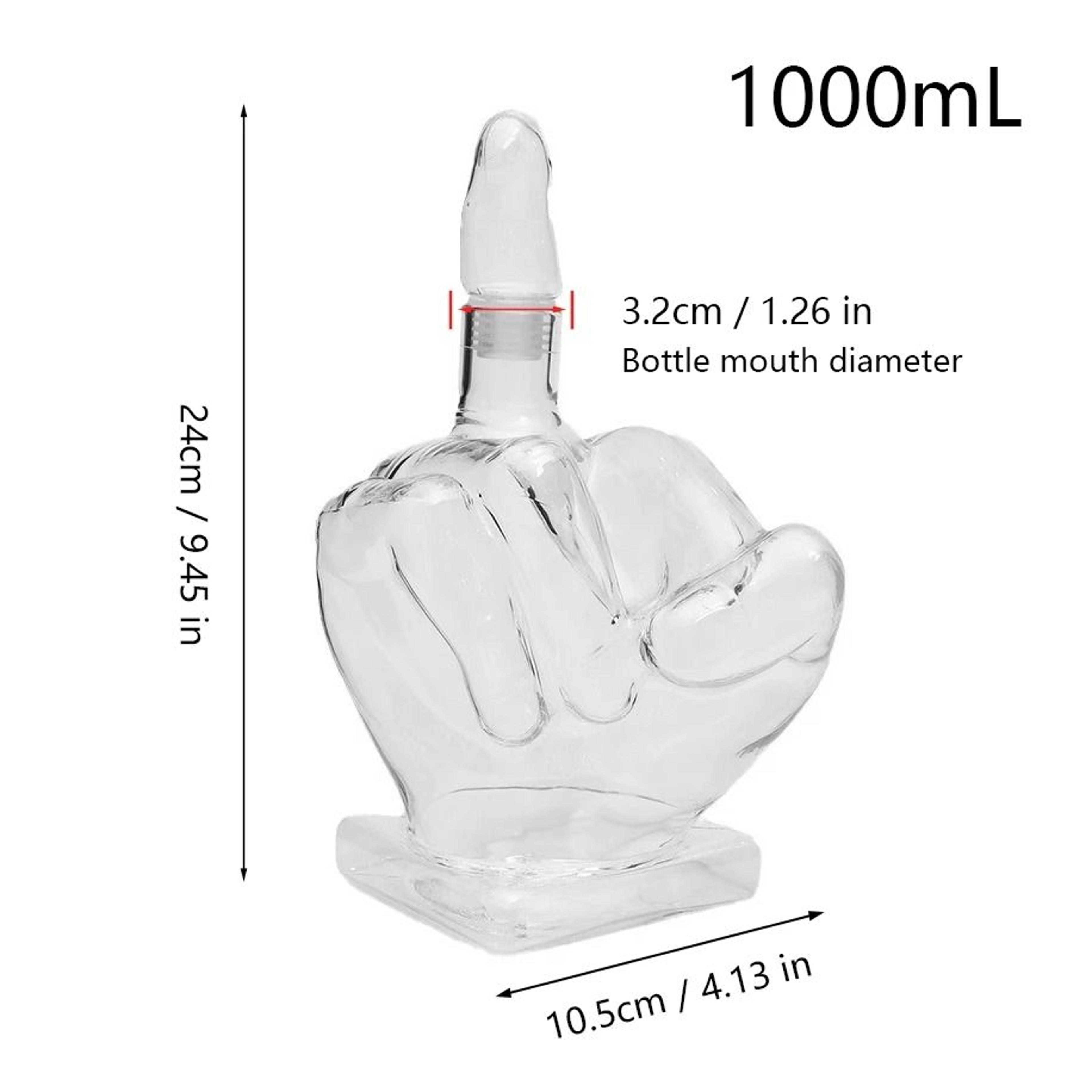 Flipping The Bird Middle Finger Glass Decanter 1