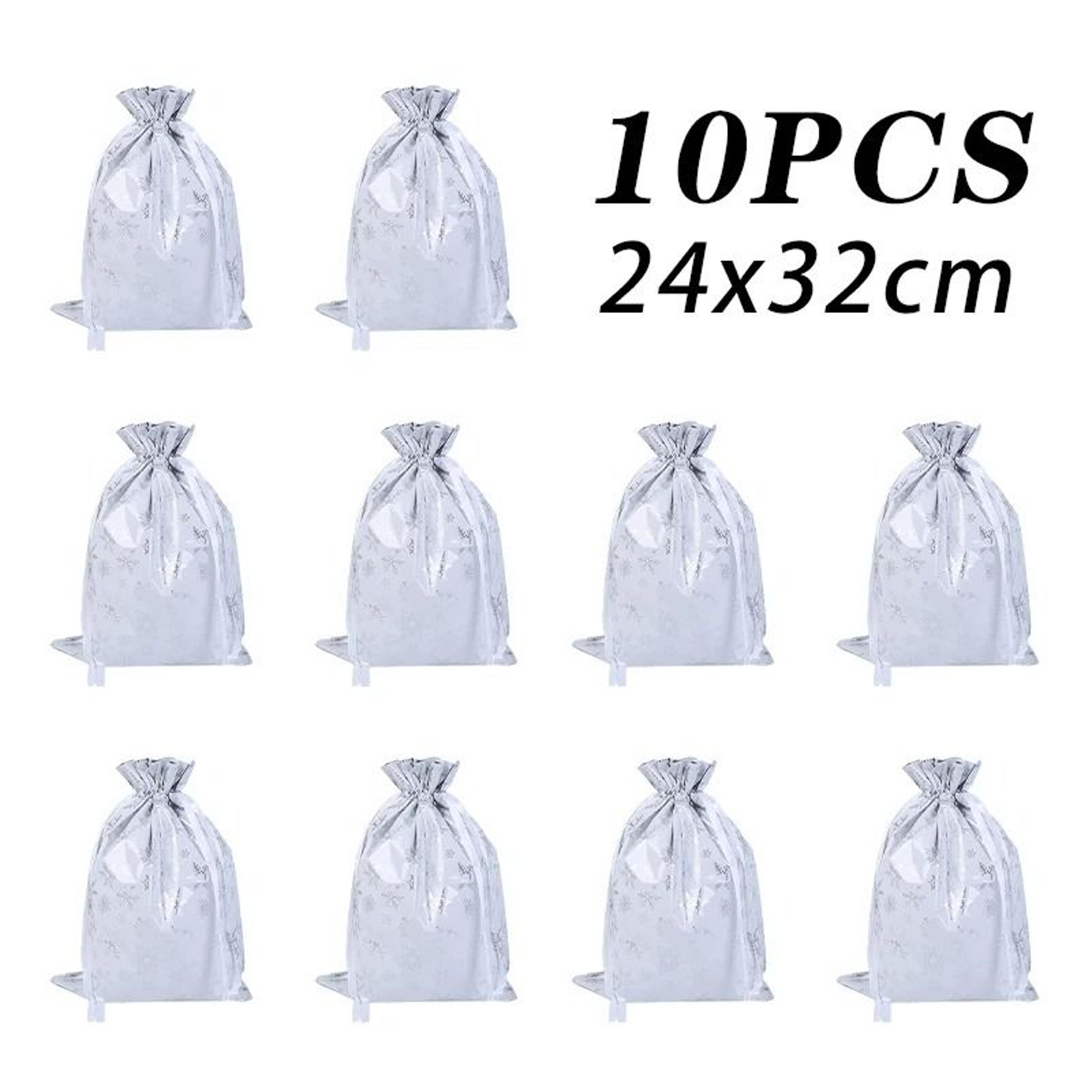 Metallic Drawstring Christmas Gift Bag Set 13