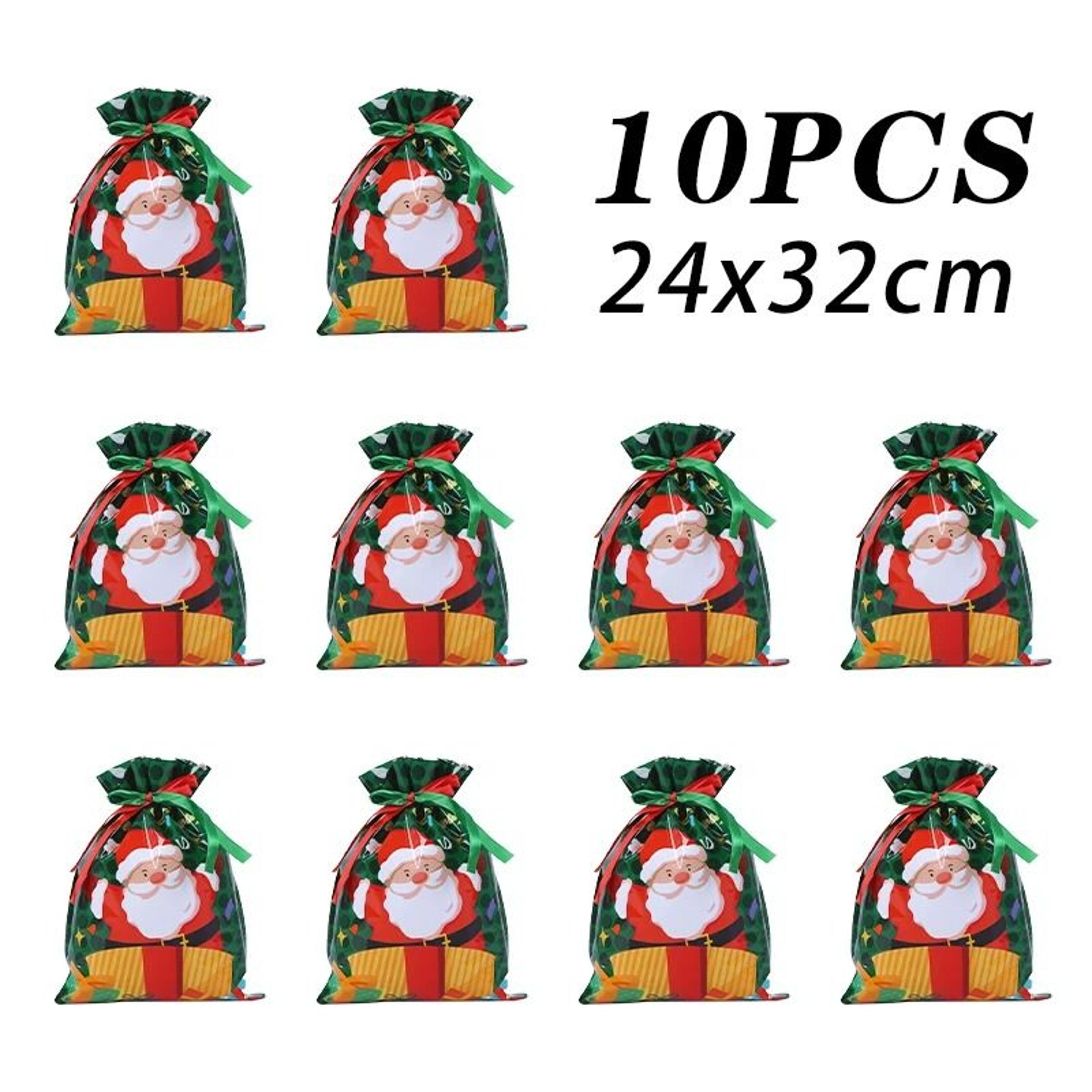 Metallic Drawstring Christmas Gift Bag Set 18