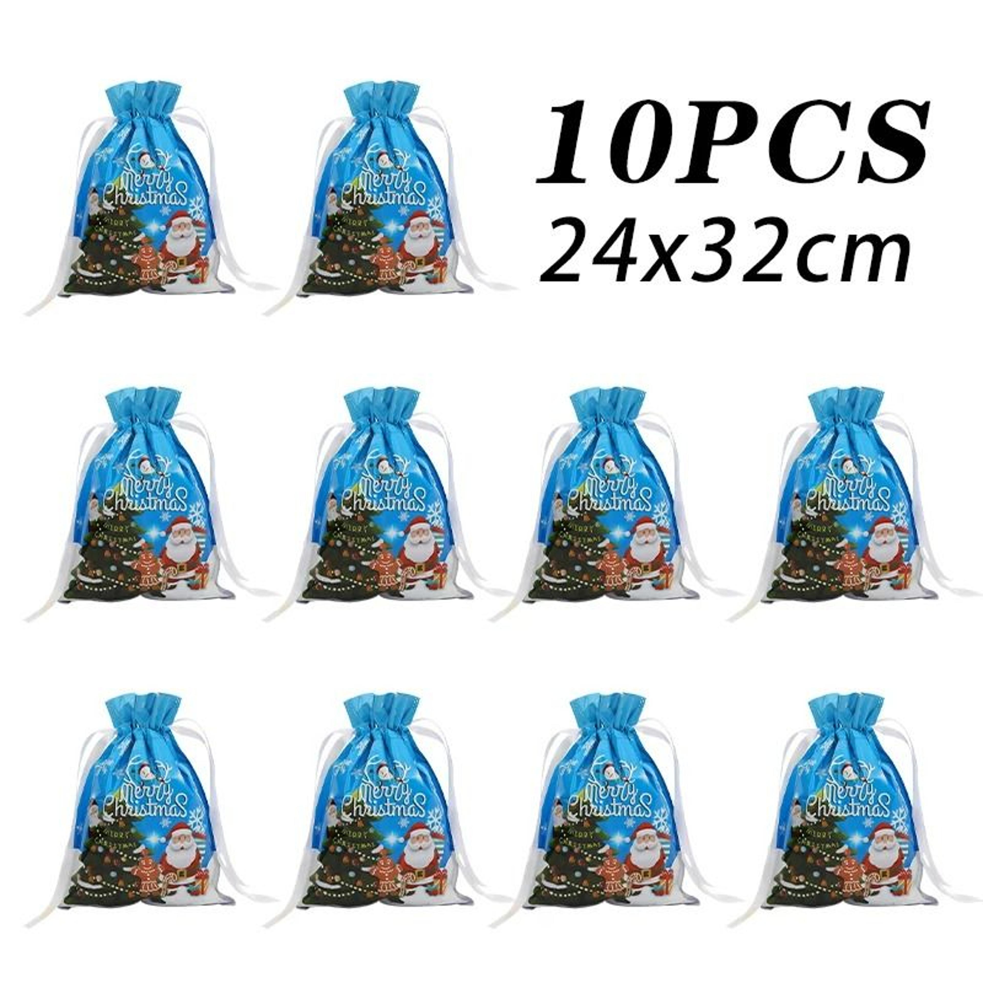 Metallic Drawstring Christmas Gift Bag Set 21