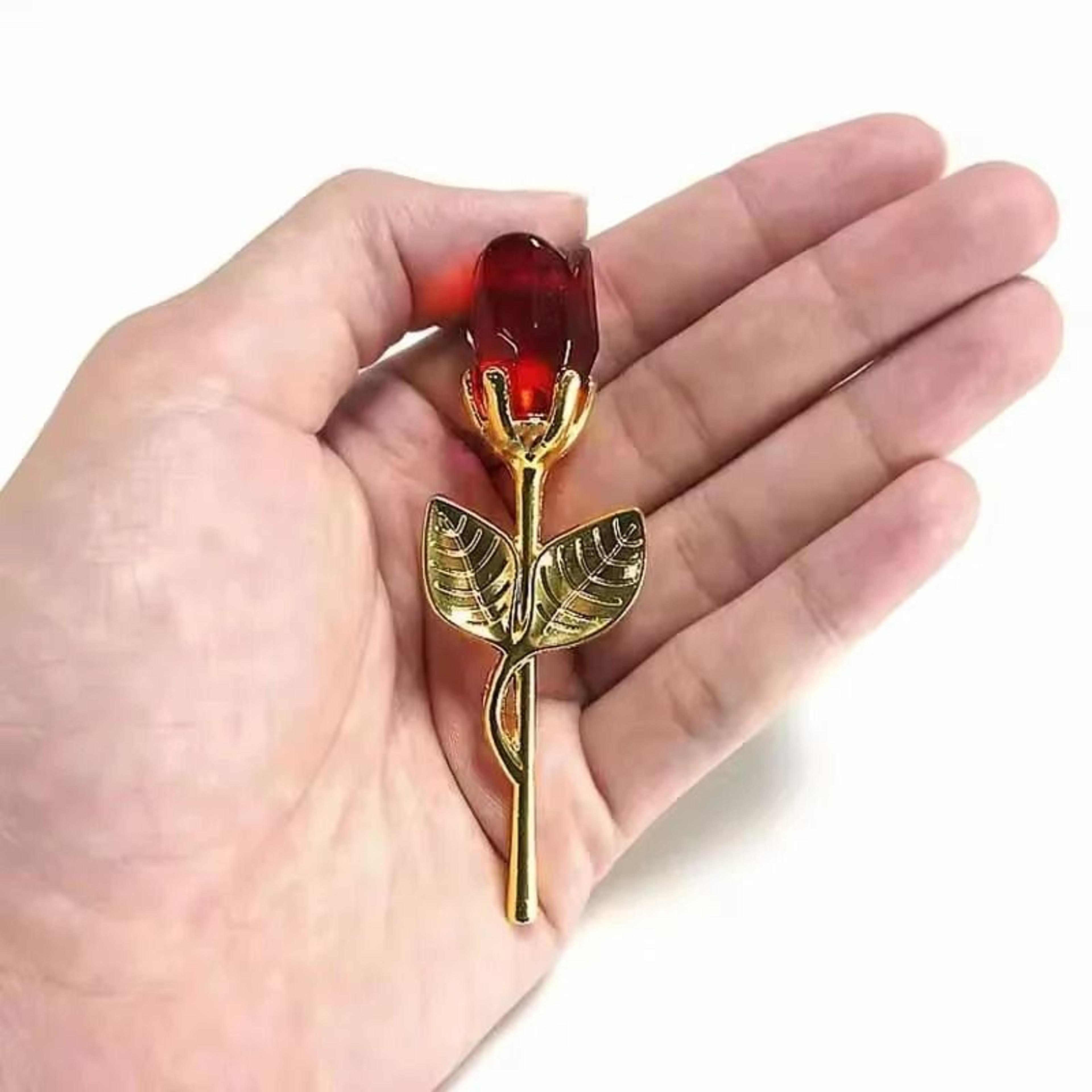 Crystal Rose Artificial Flower  Metallic Stem Craft 5
