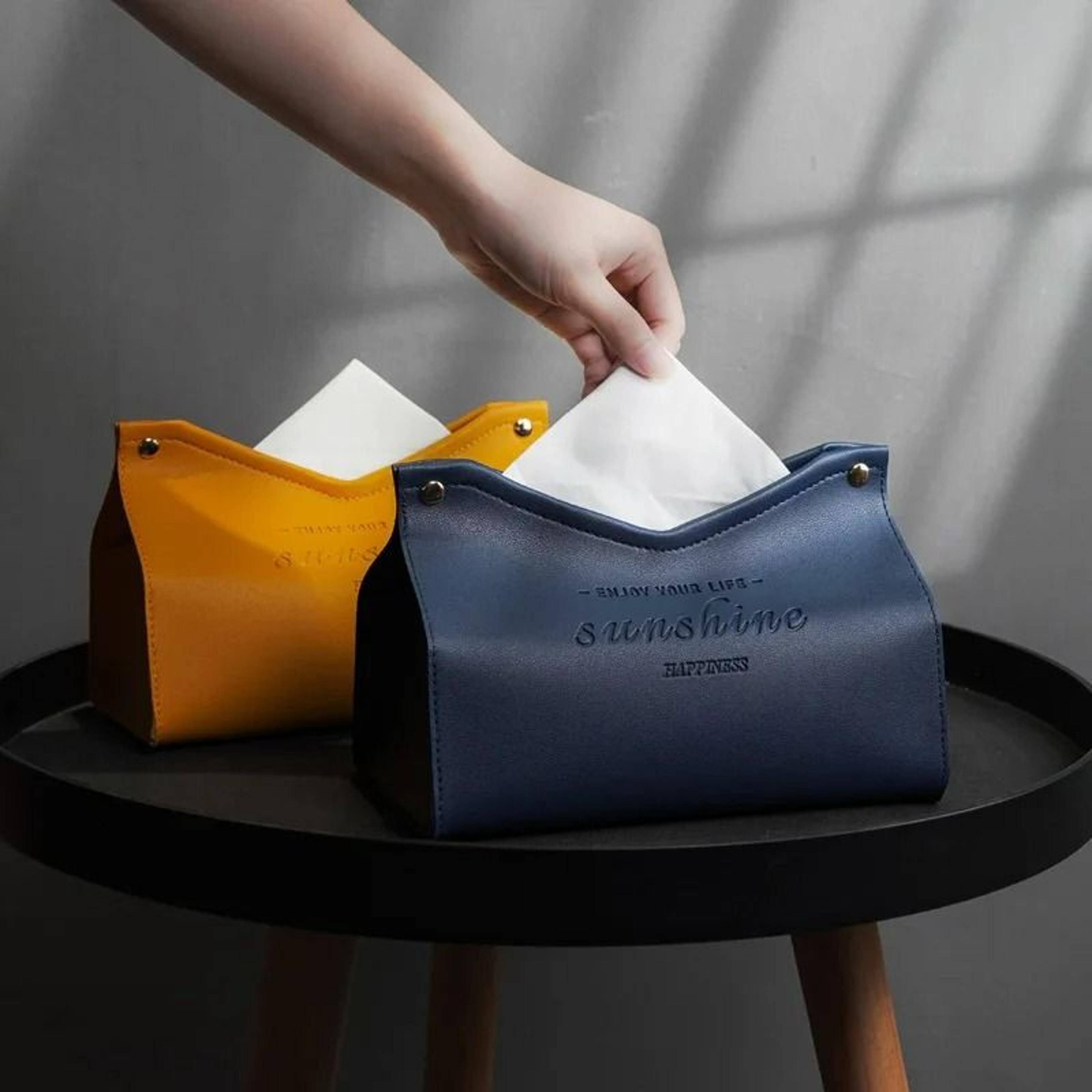 PU Leather VShaped Napkin  Tissue Storage Box 0