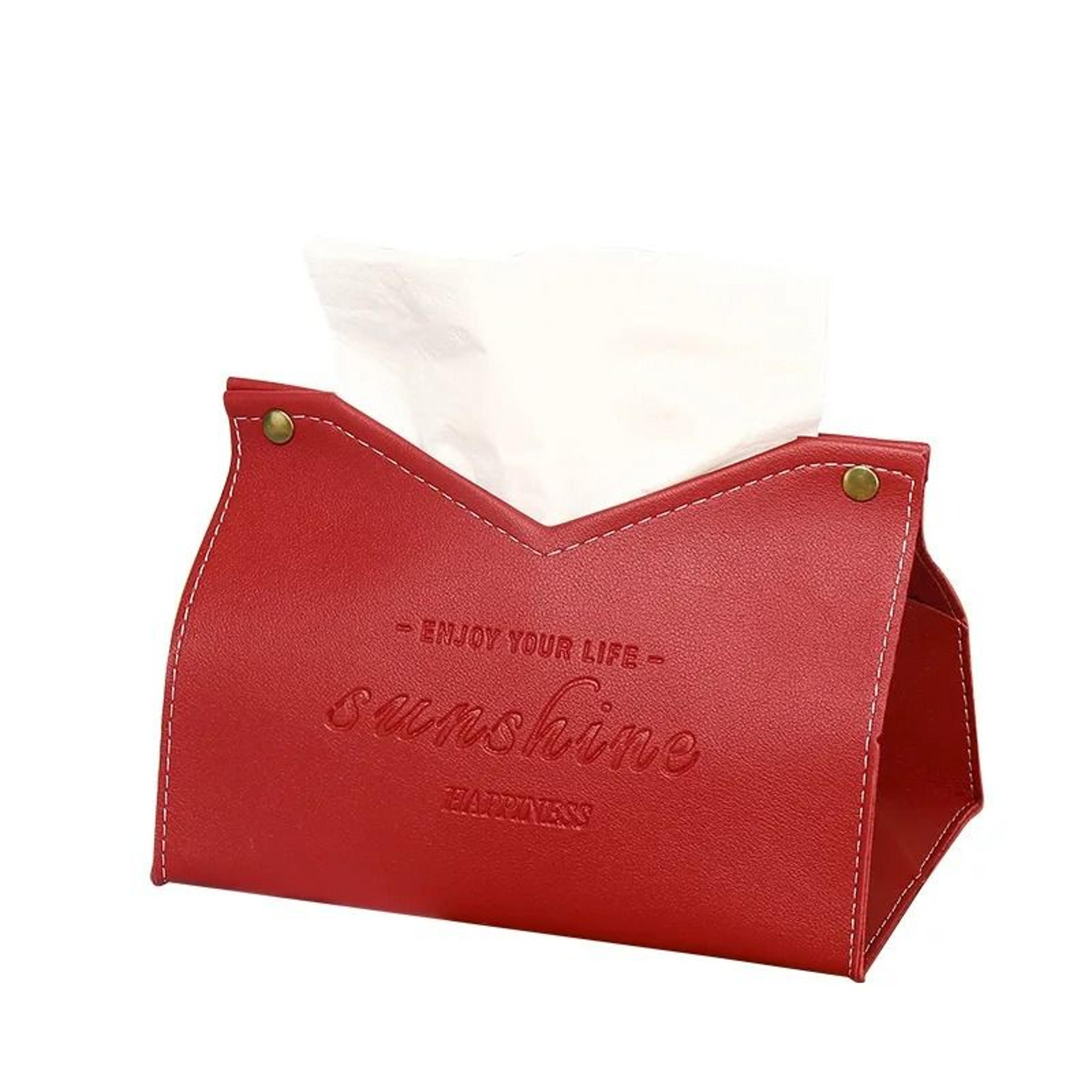 PU Leather VShaped Napkin  Tissue Storage Box 4