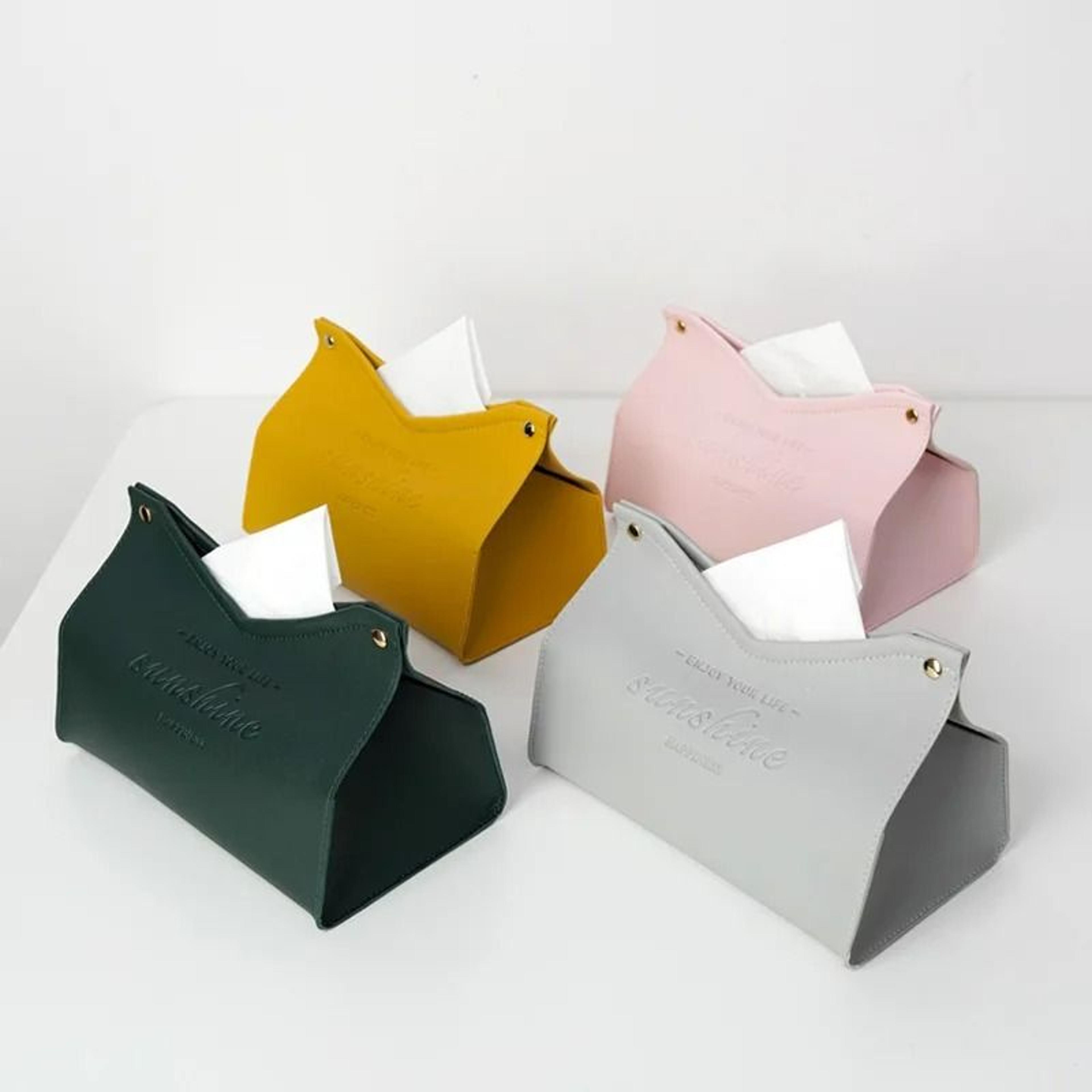 PU Leather VShaped Napkin  Tissue Storage Box 5