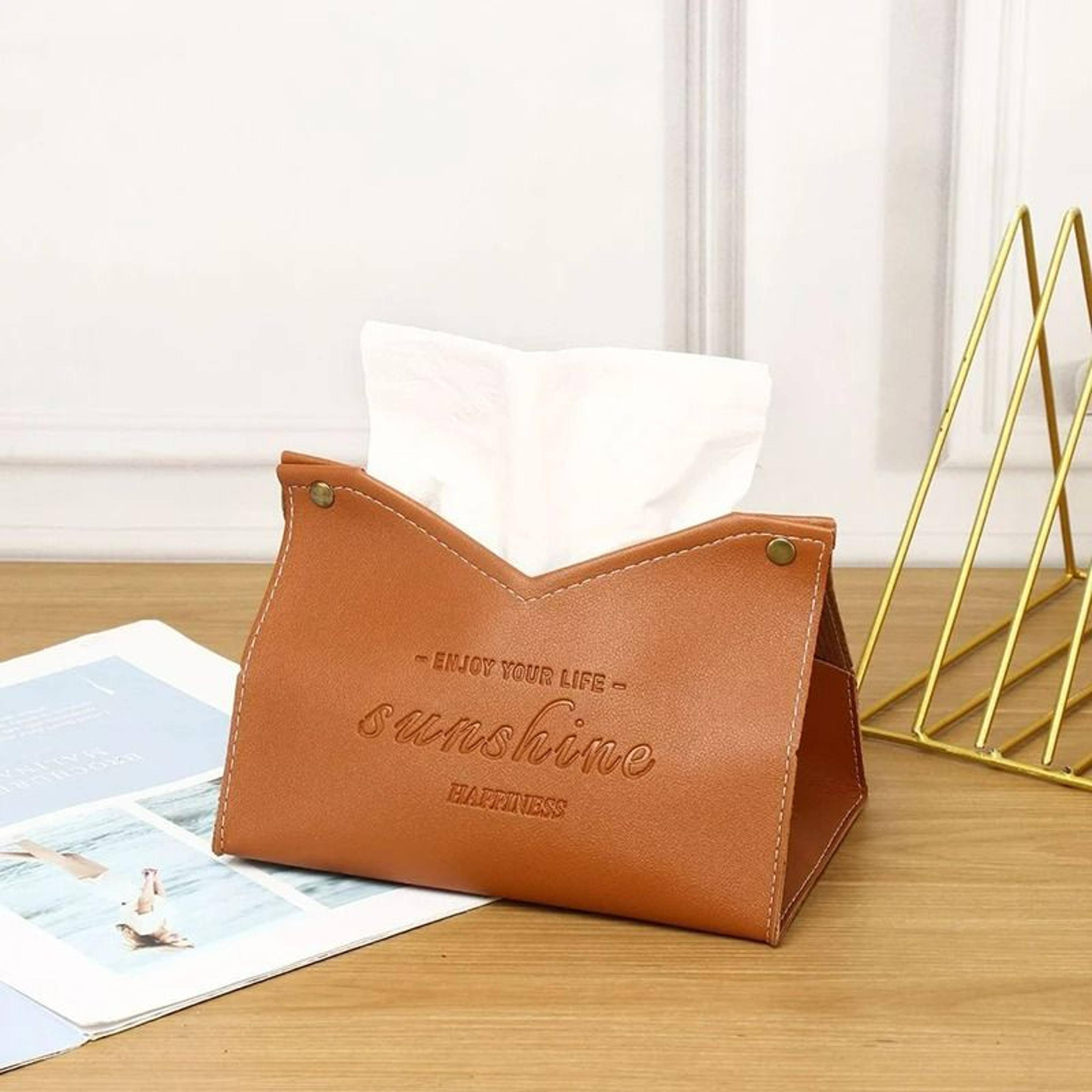 PU Leather VShaped Napkin  Tissue Storage Box 7