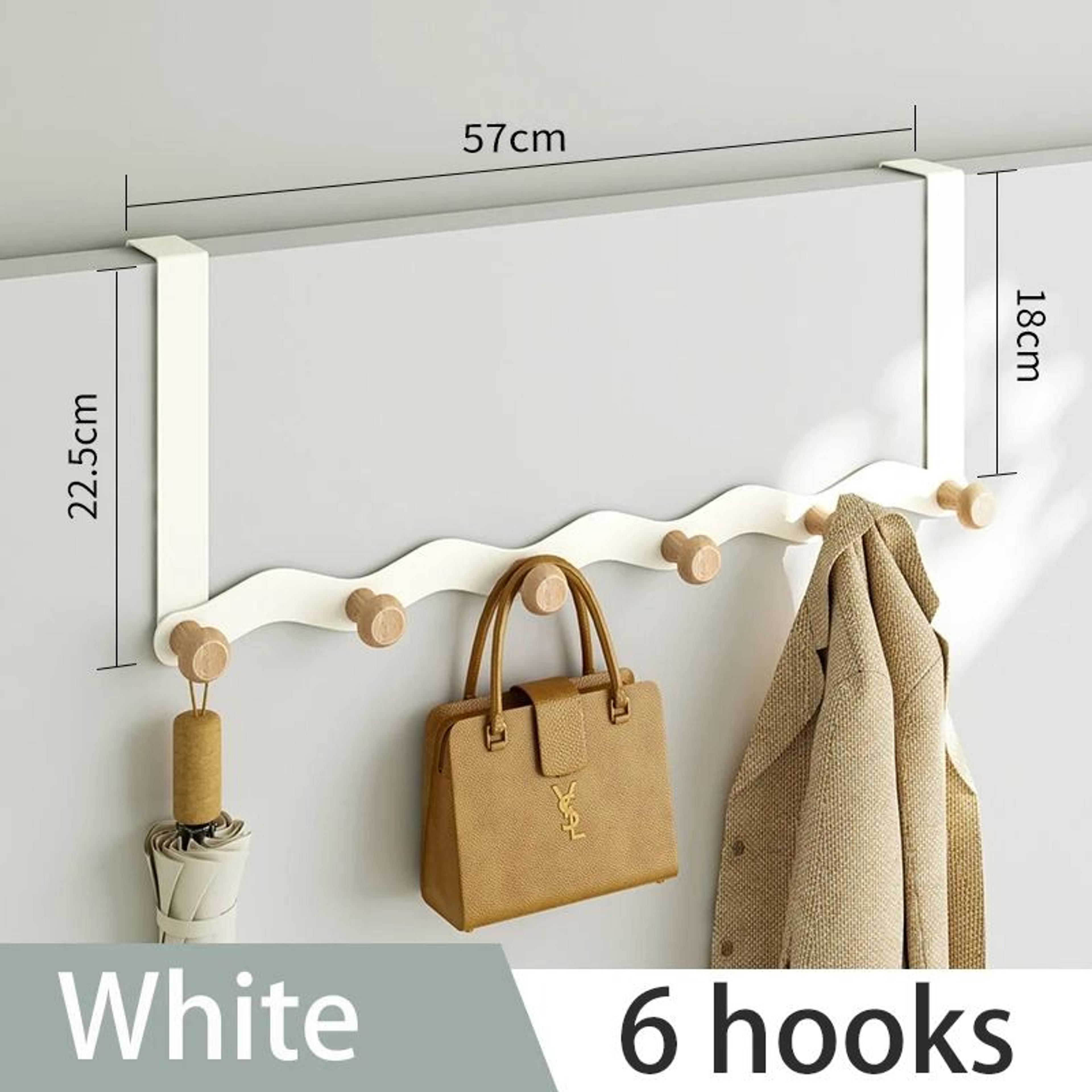 WaveShape OvertheDoor Iron  Raw Wood Organizer Rack 10