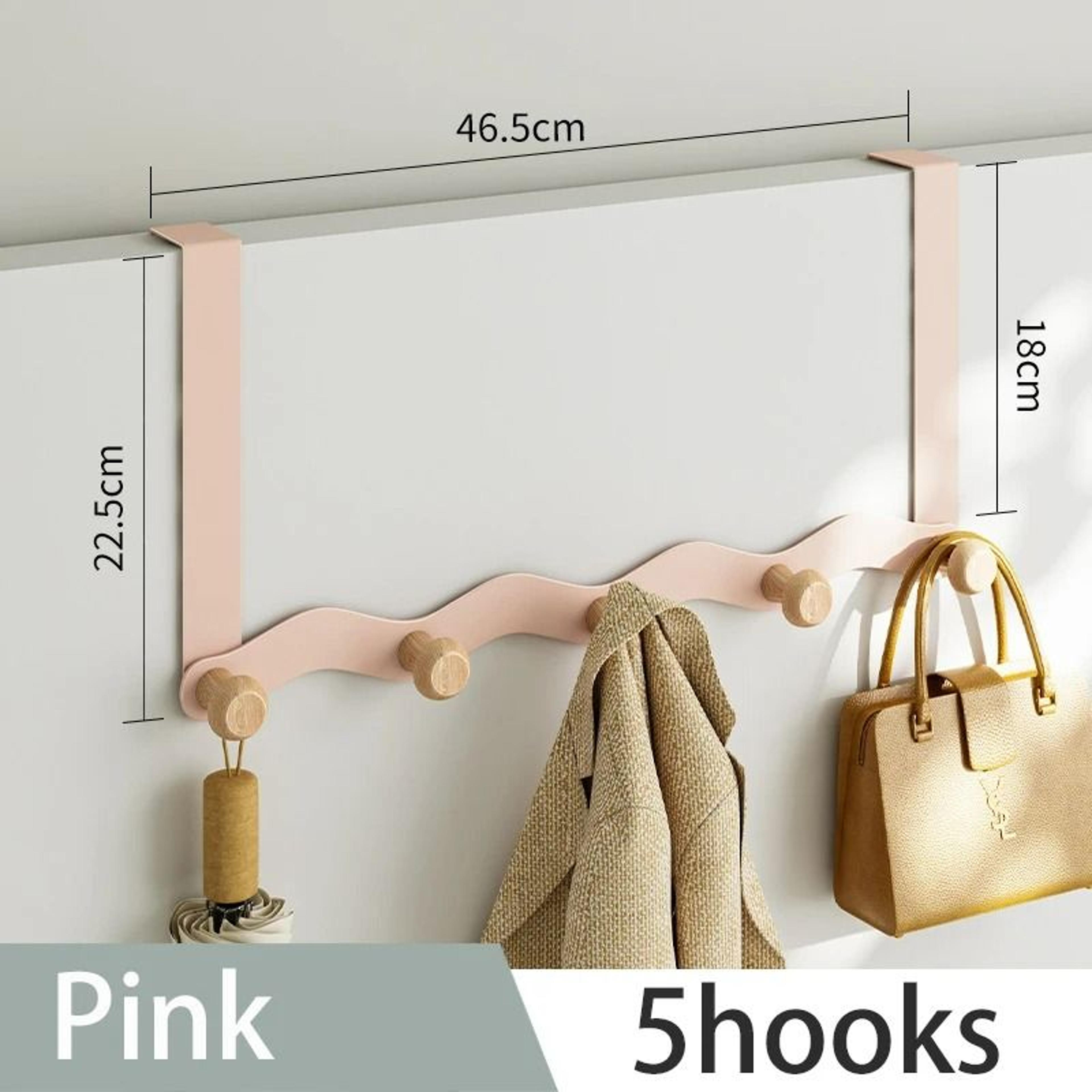 WaveShape OvertheDoor Iron  Raw Wood Organizer Rack 12