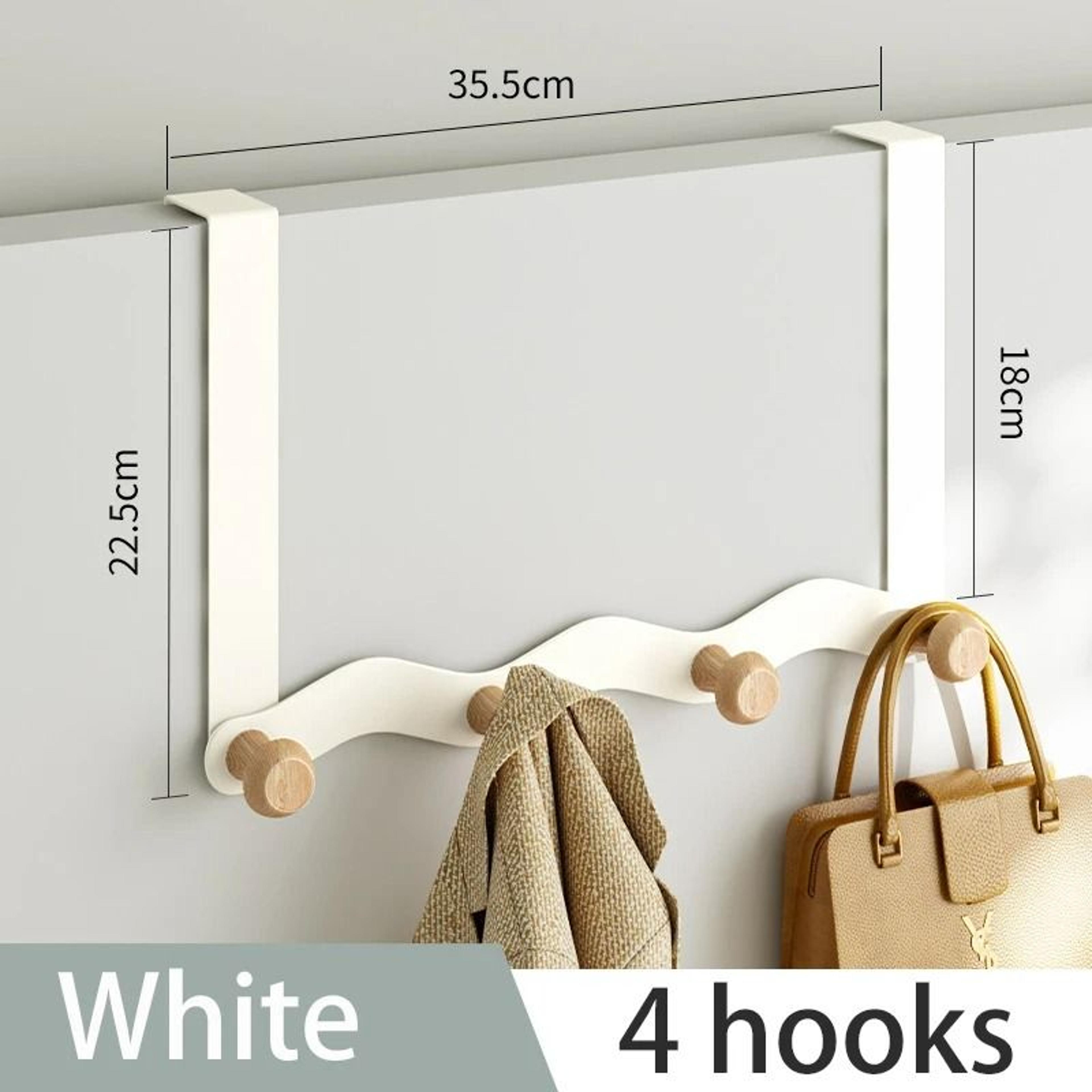 WaveShape OvertheDoor Iron  Raw Wood Organizer Rack 8