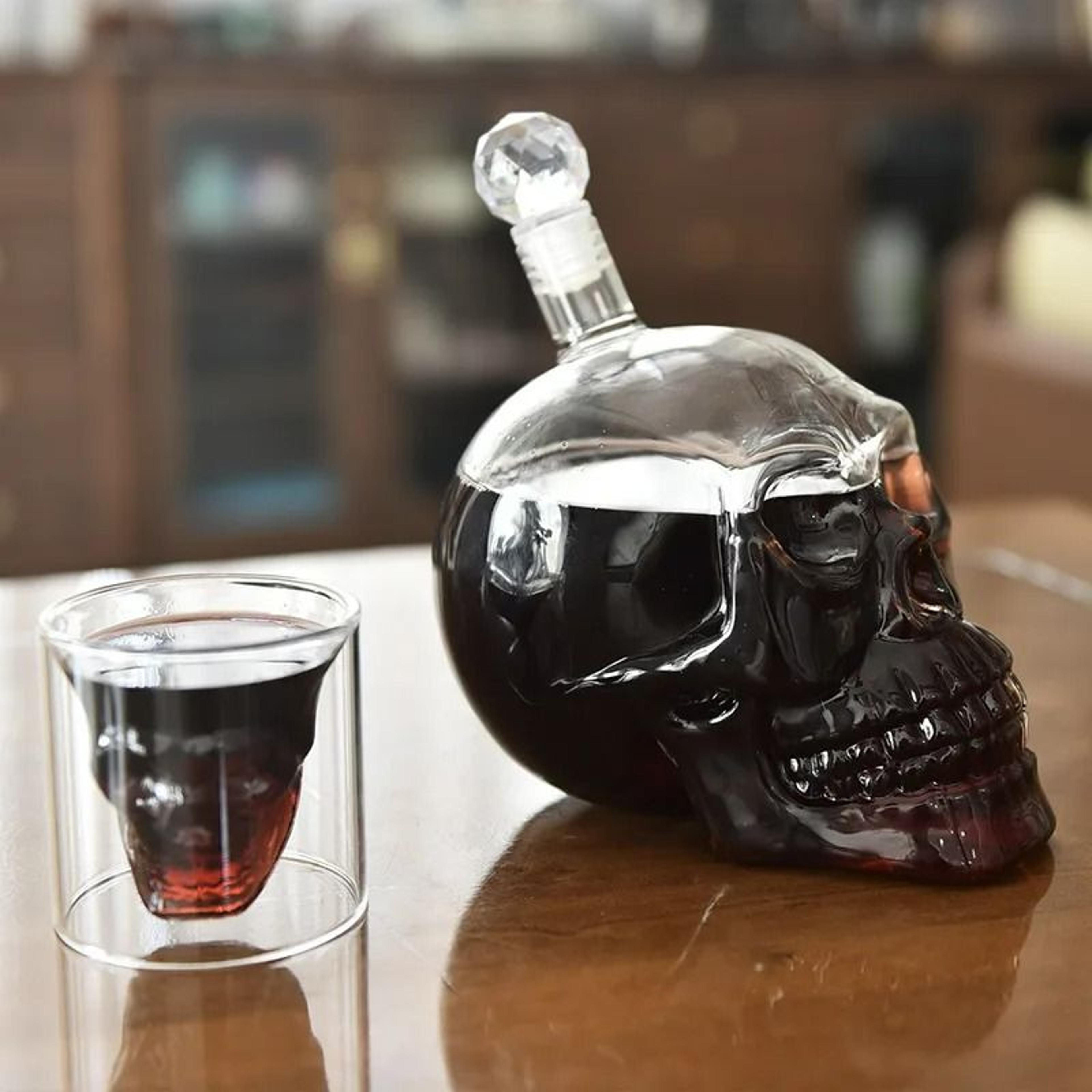 Skull Glass Decanter  Wine Bottle 5