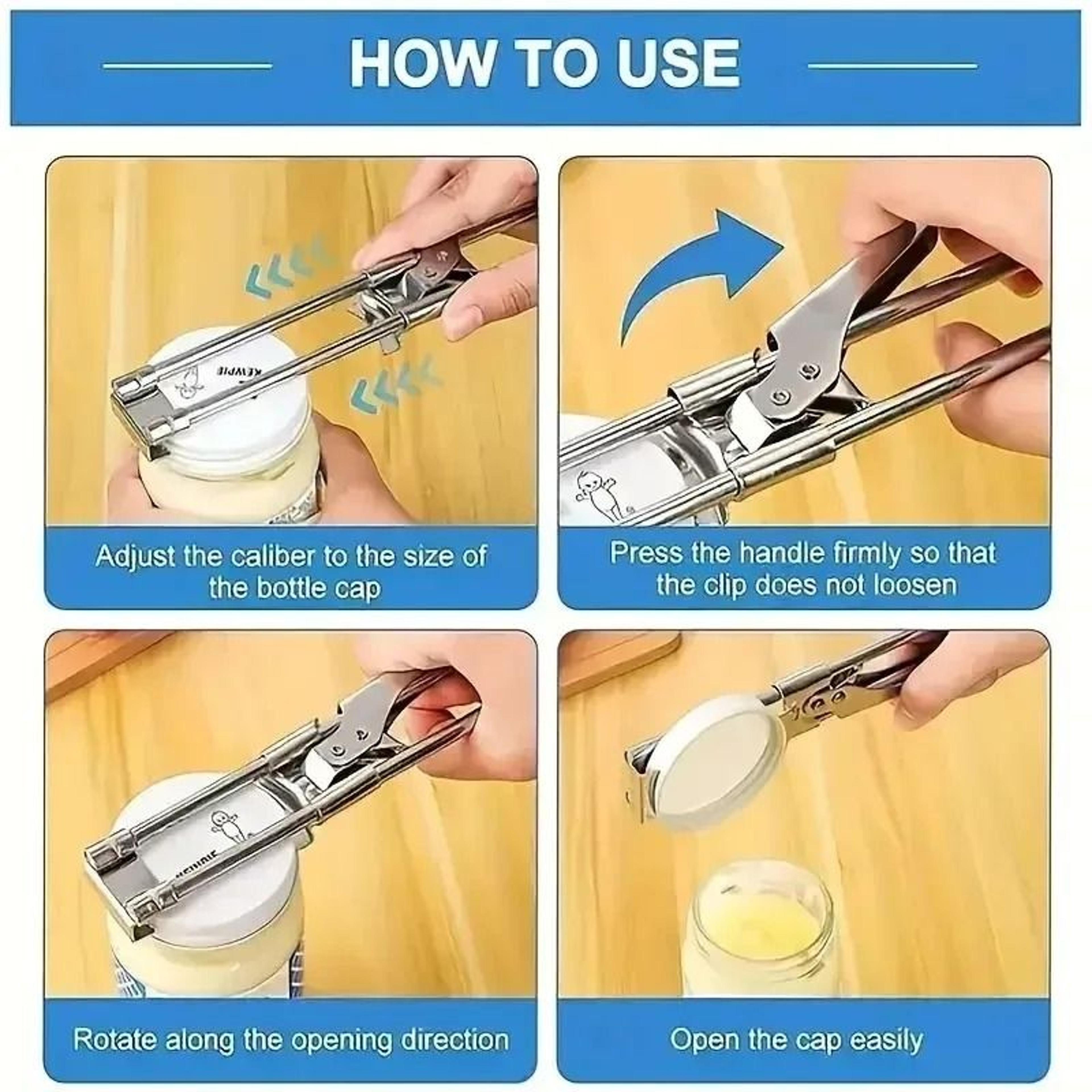 Adjustable MultiFunction Stainless Steel Jar Opener 5