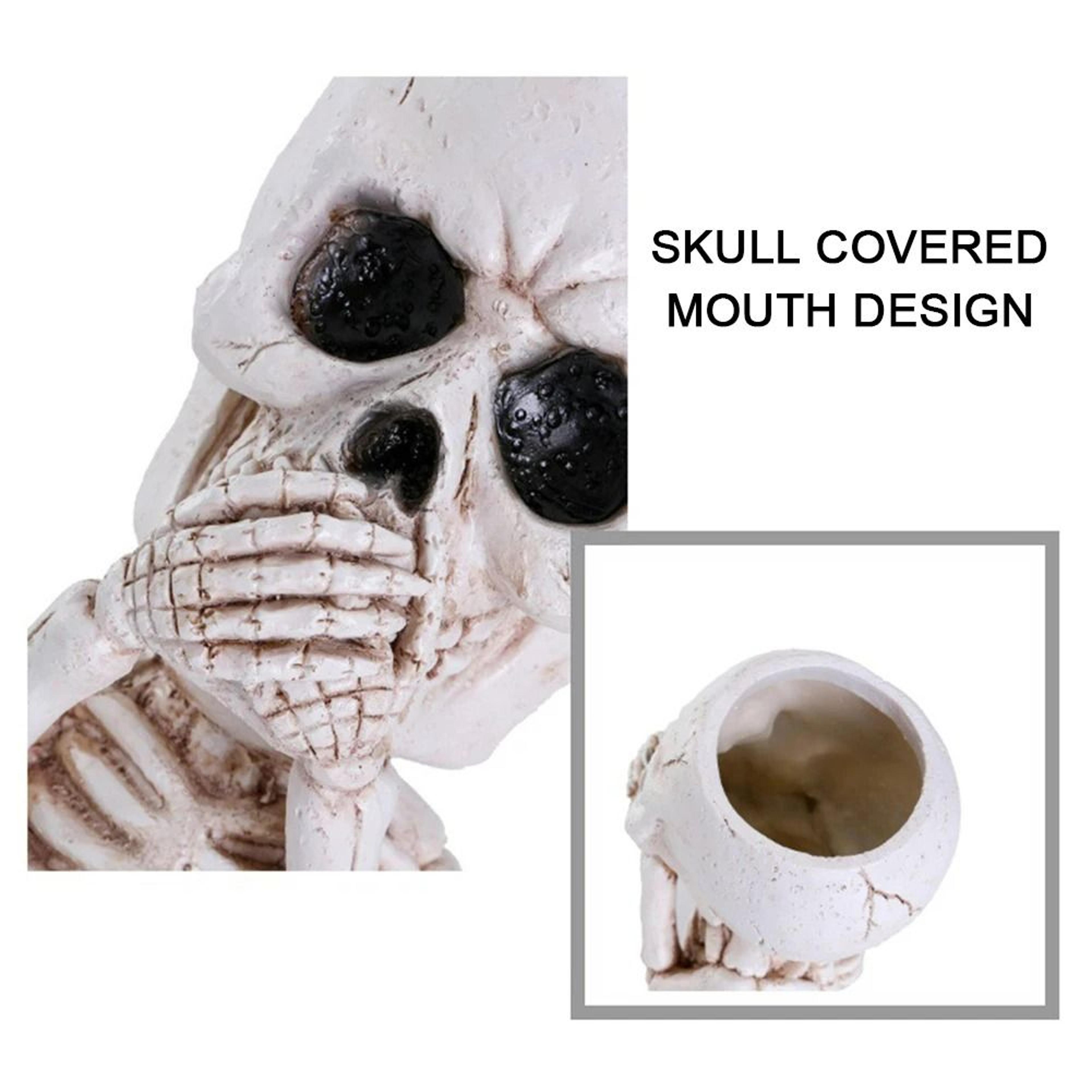 Gothic Skeleton Skull Planter Container 4