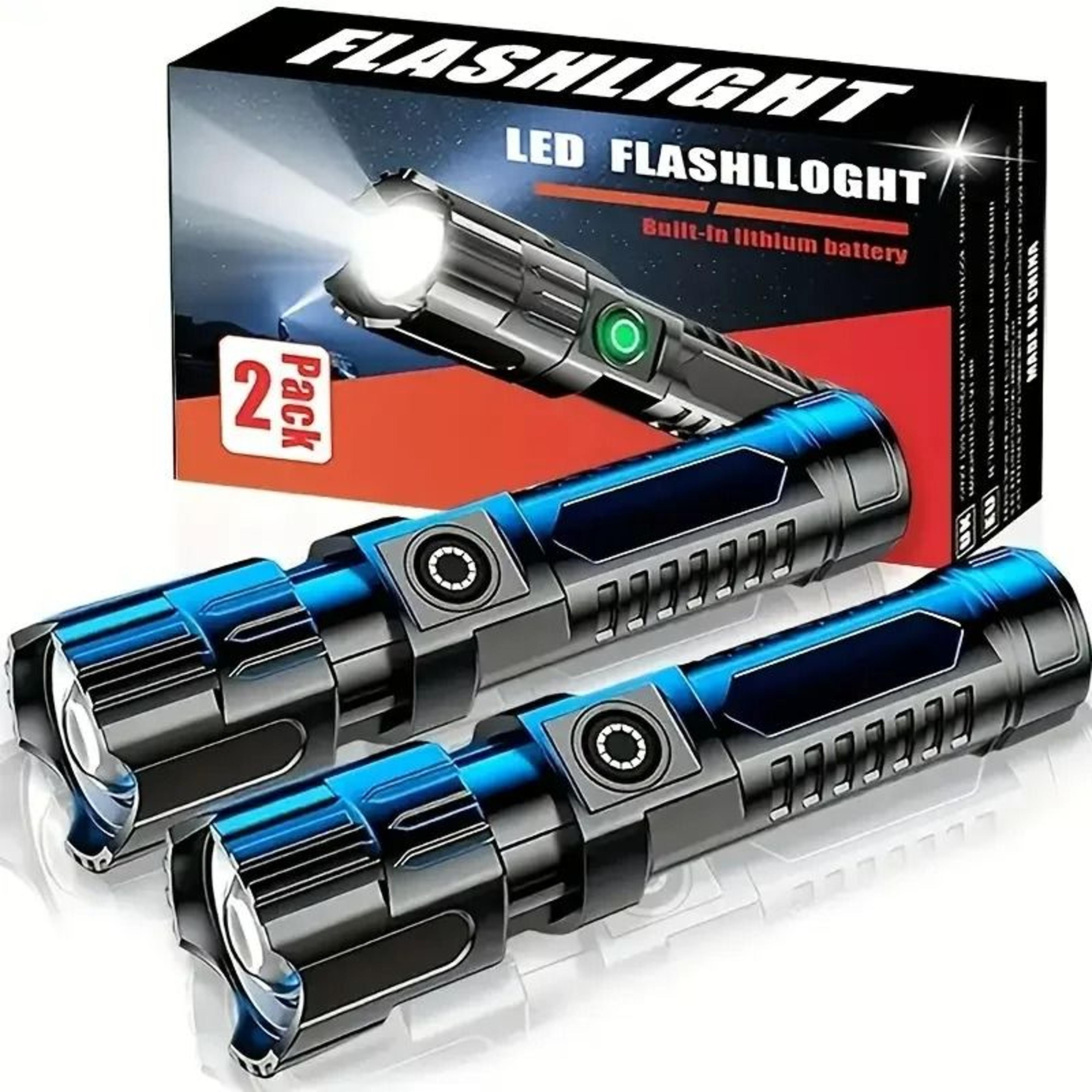 Duo 2Piece Rechargeable Zoom LED Flashlights 0