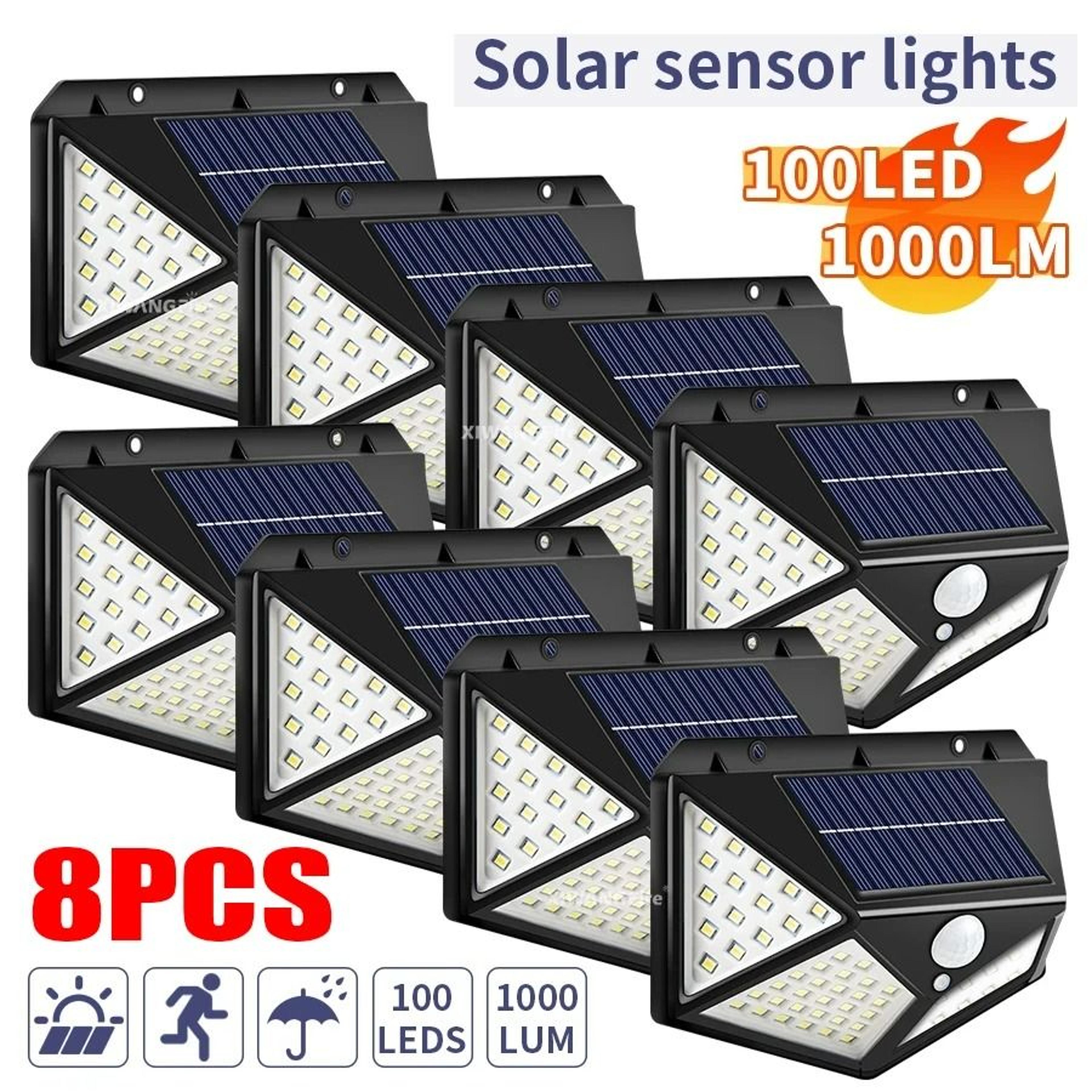 140 Motion Sensor Solar Wall Lights 8Piece Set 0