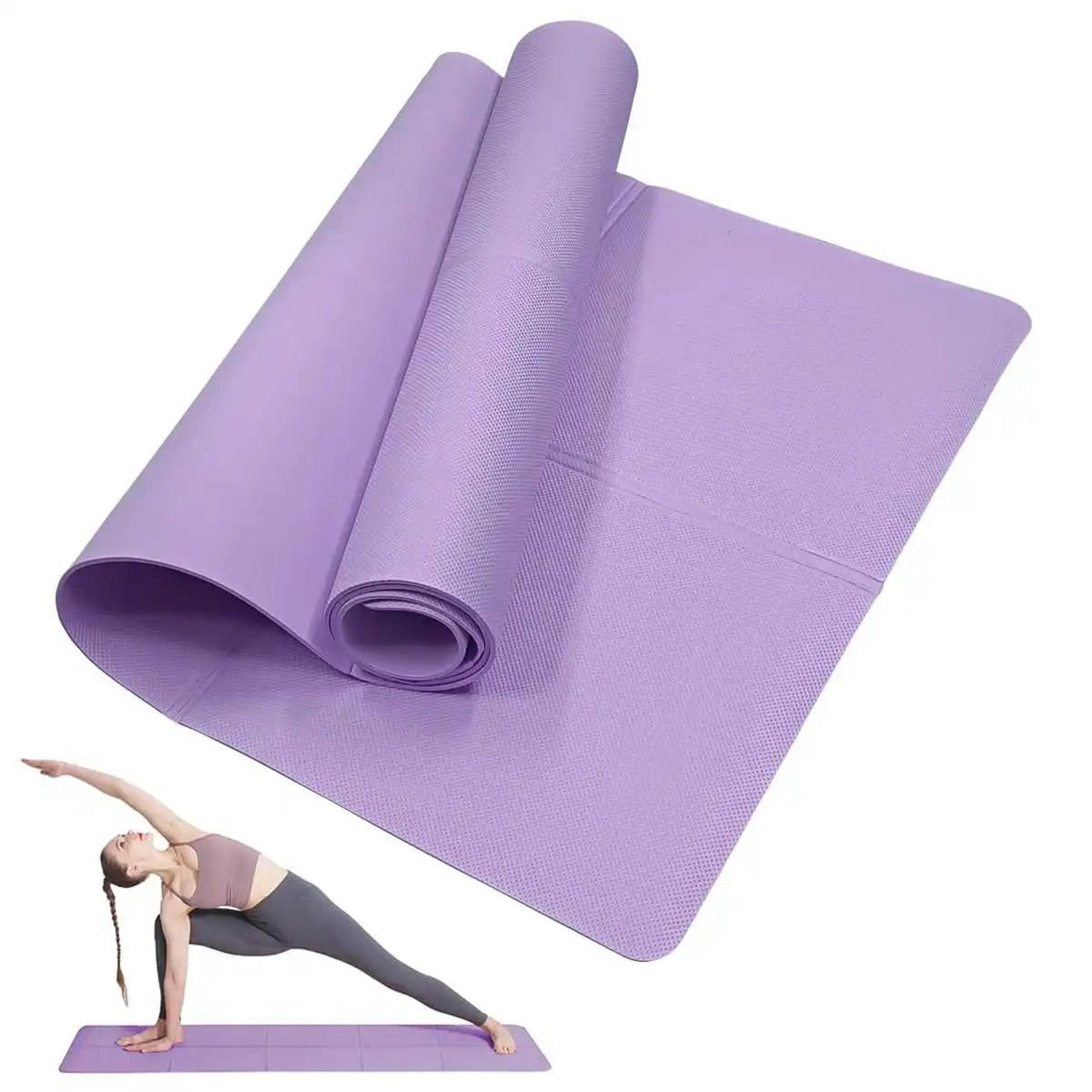 purple foldable travel yoga & fitness mat
