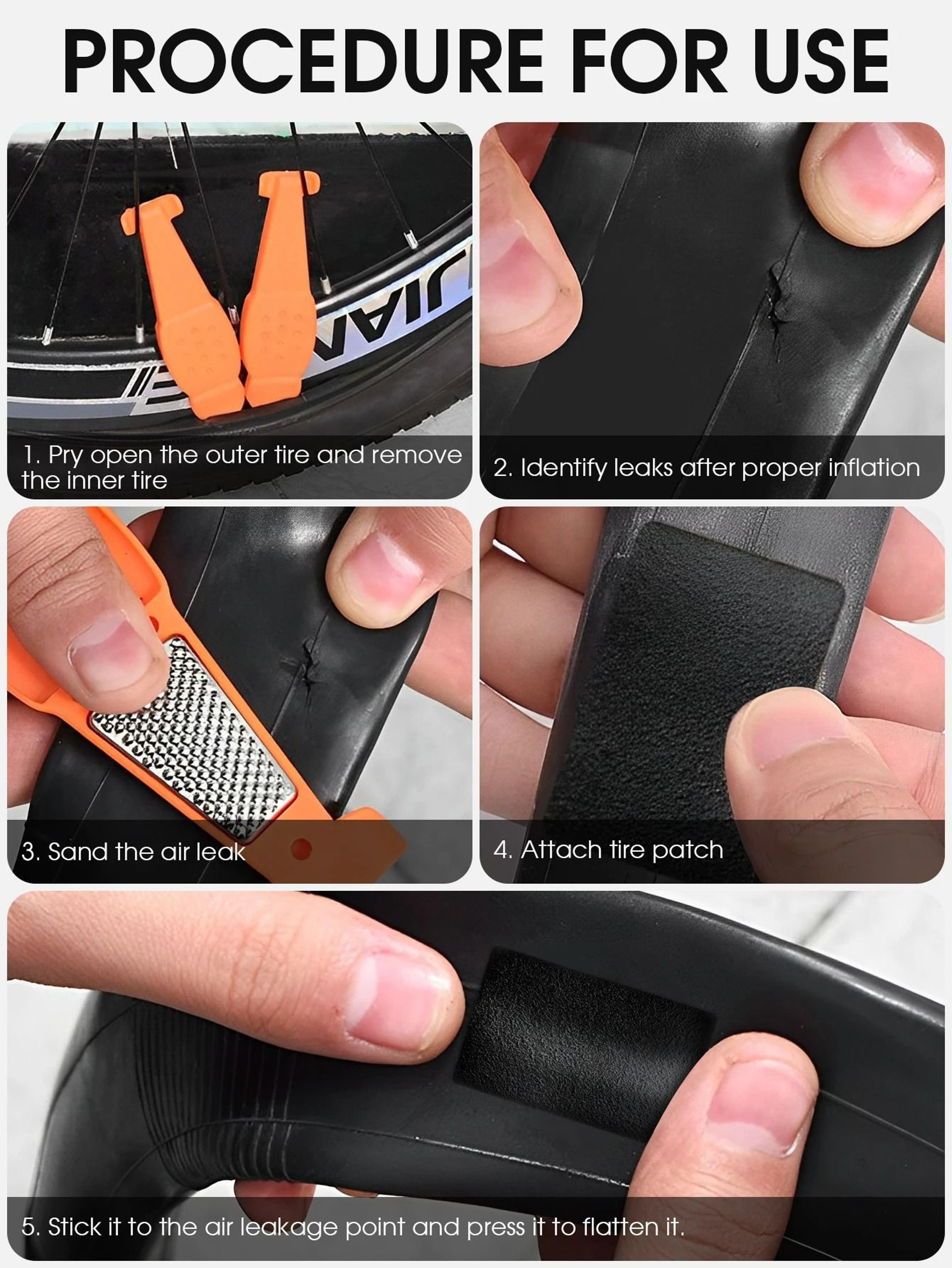 10Piece Glueless Bicycle Tire Repair Kit 5