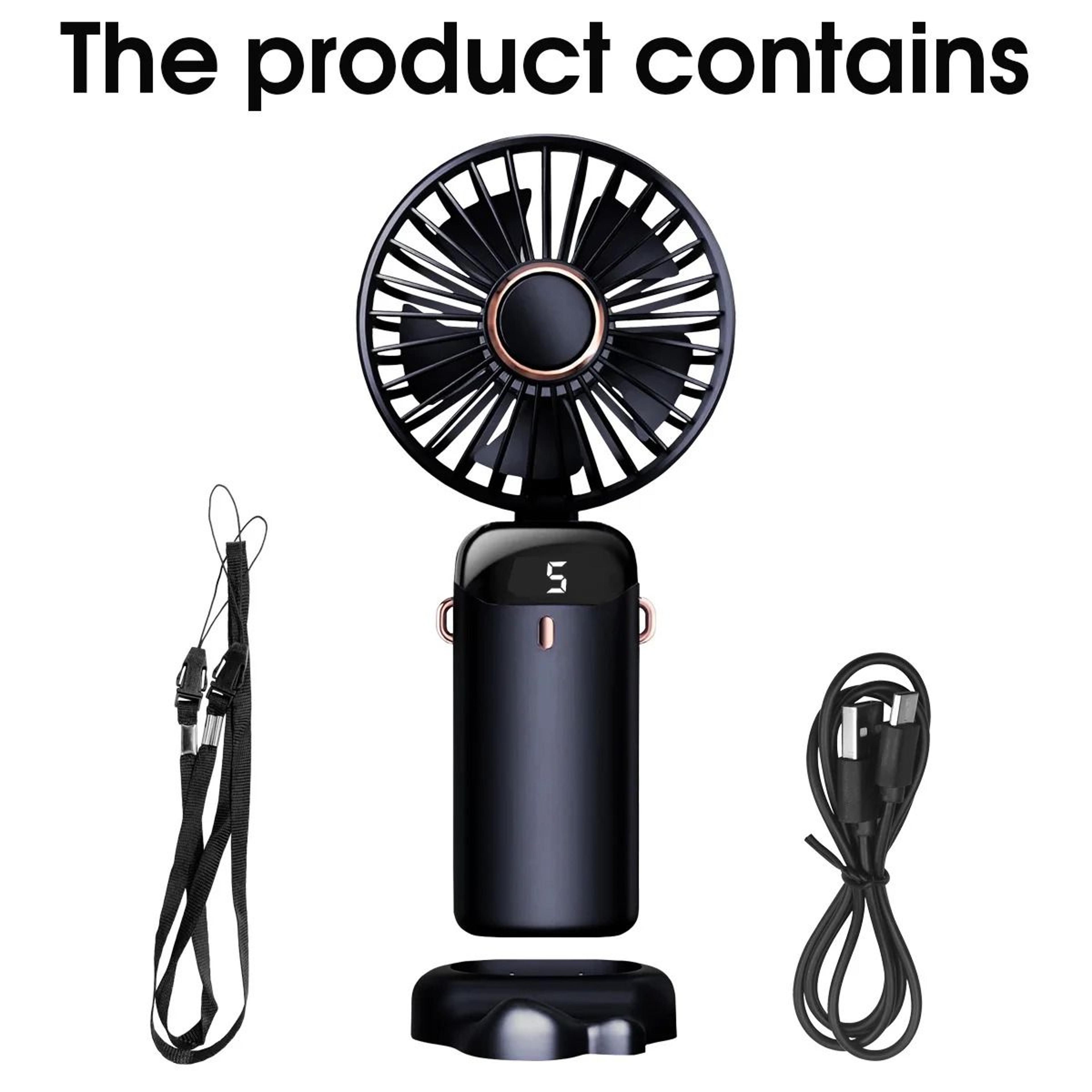 3in1 Foldable Digital Handheld  Neck Fan 10
