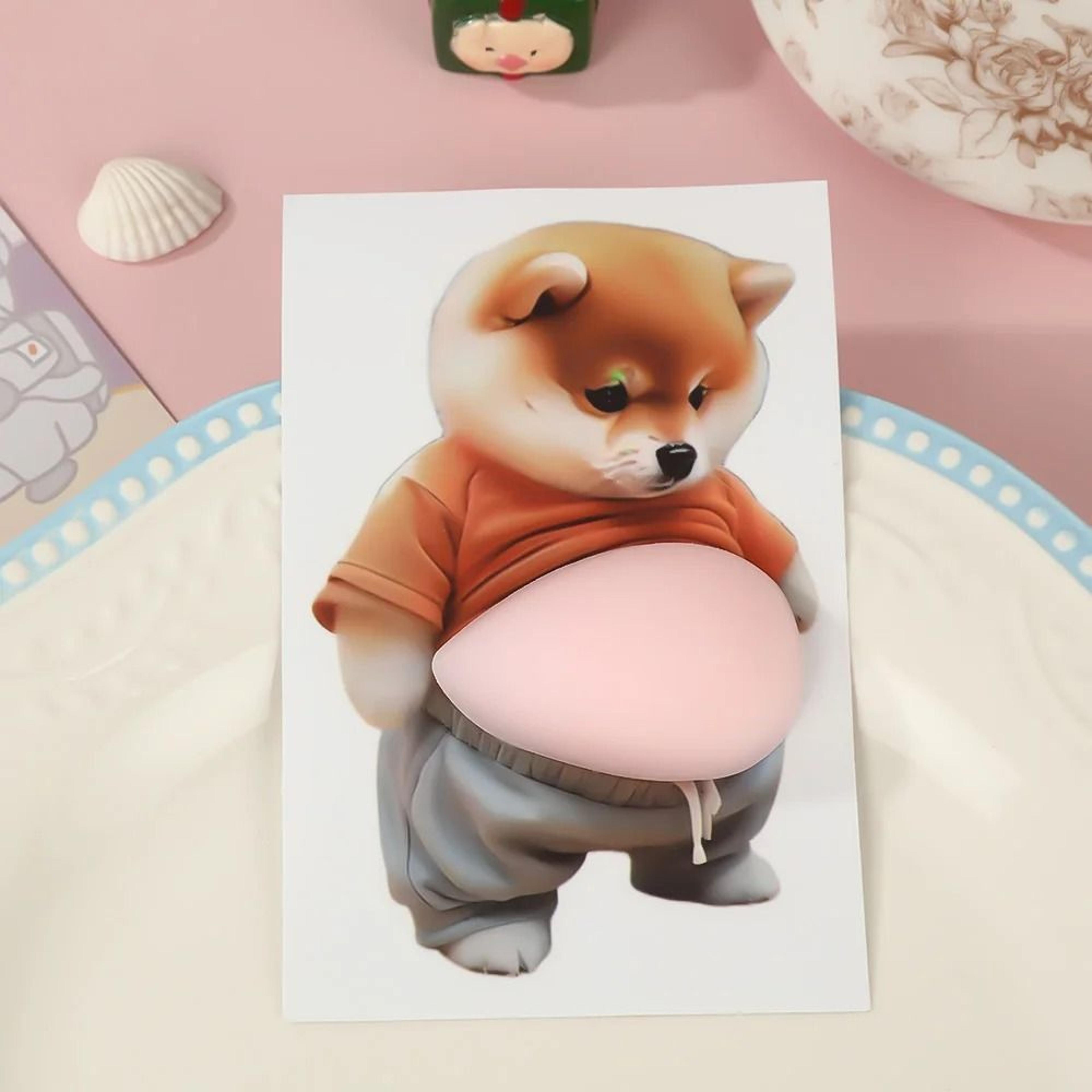 3D Squishy Shiba Inu Soft Belly Sticker Set 1