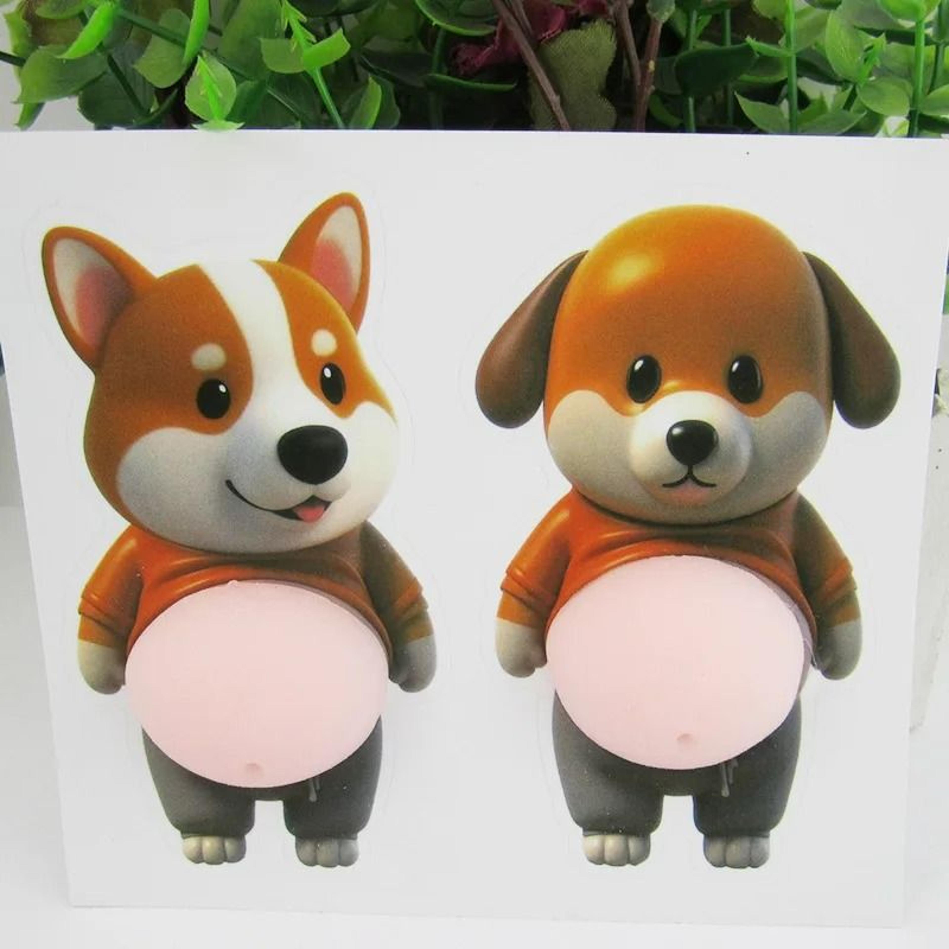 3D Squishy Shiba Inu Soft Belly Sticker Set 3