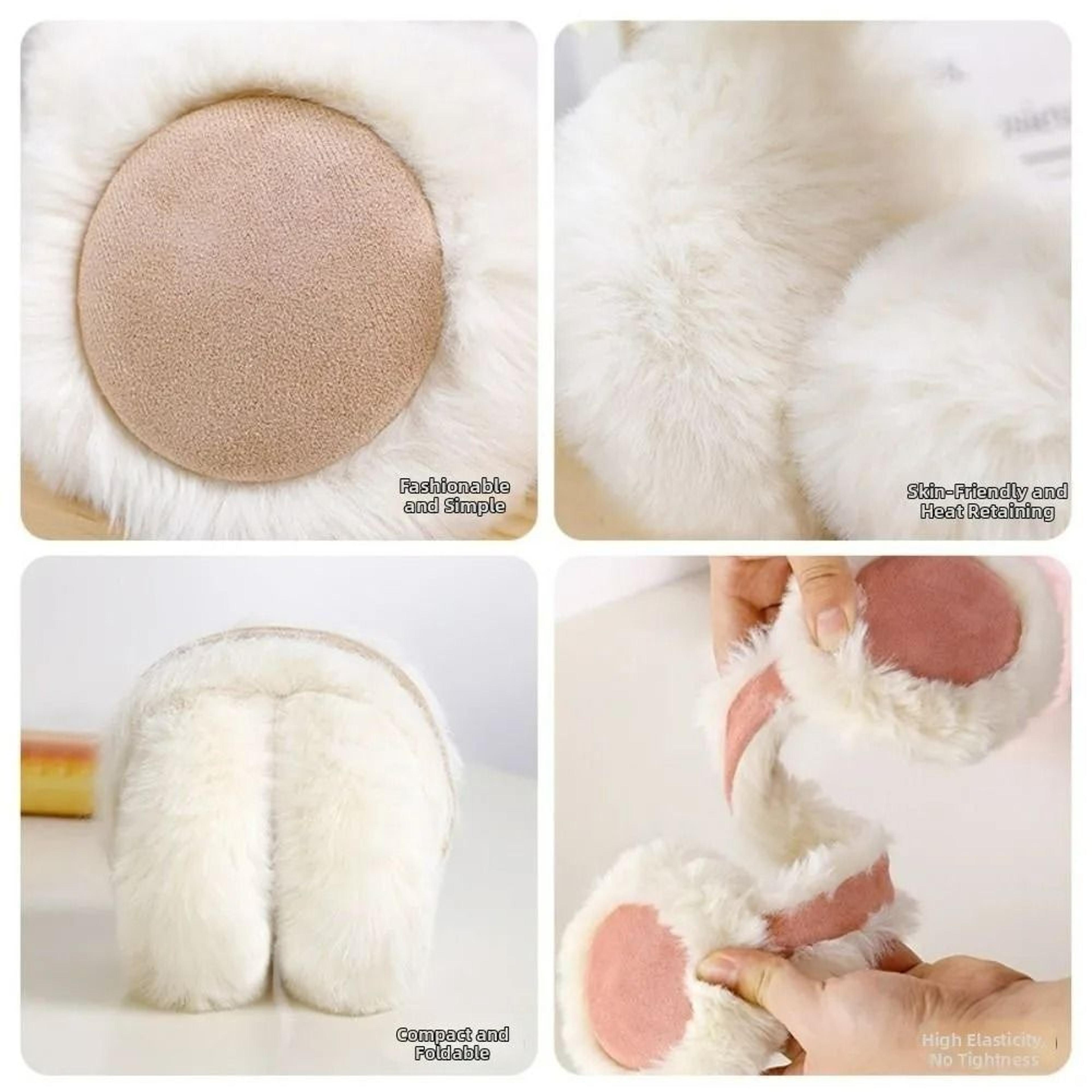 Foldable Plush Faux Fur  Suede Earmuffs 3