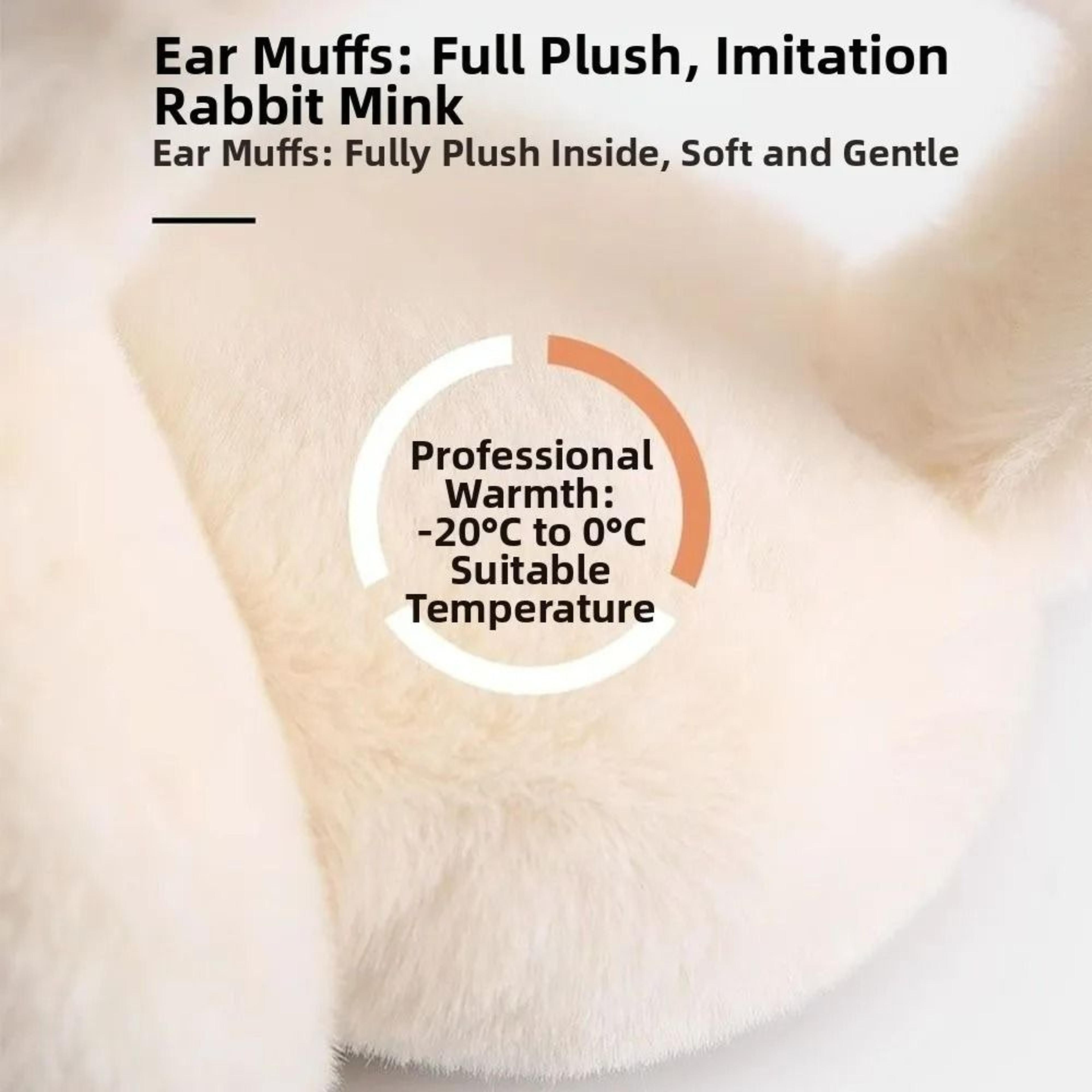 Foldable Plush Faux Fur  Suede Earmuffs 5