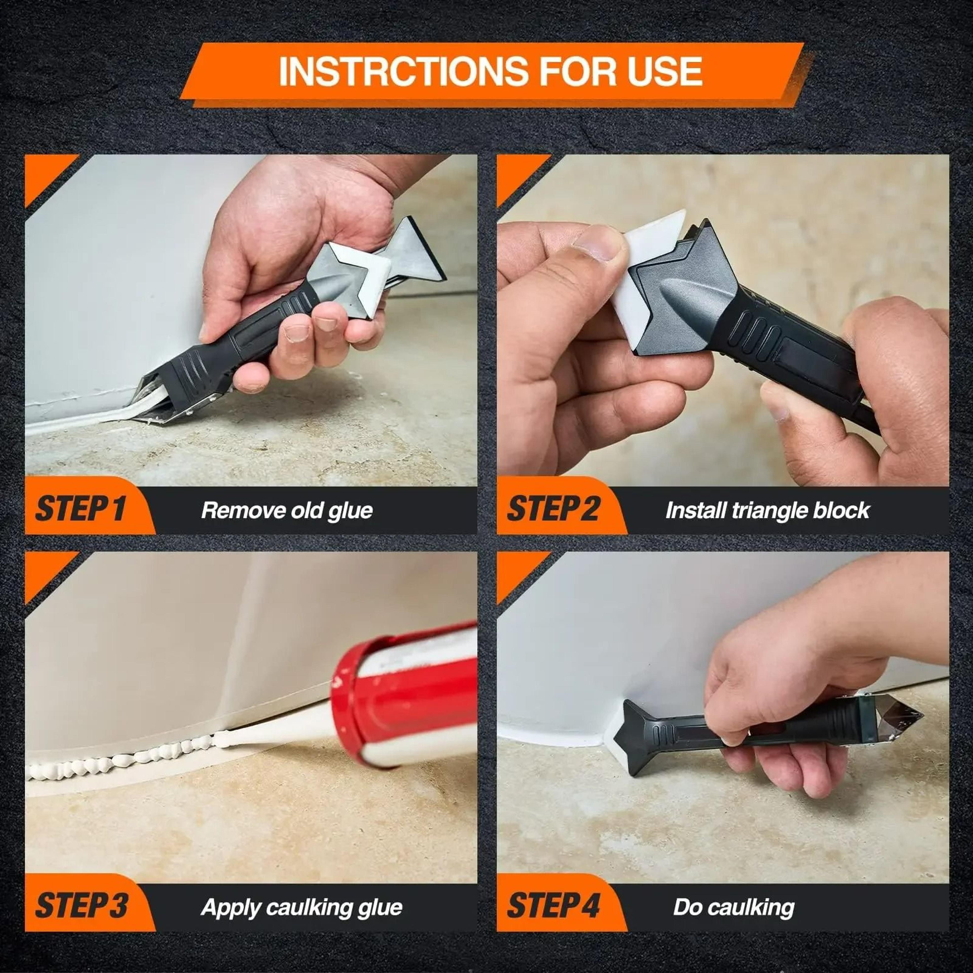 5in1 MultiFunction Caulk Finisher  Sealant Scraper 6
