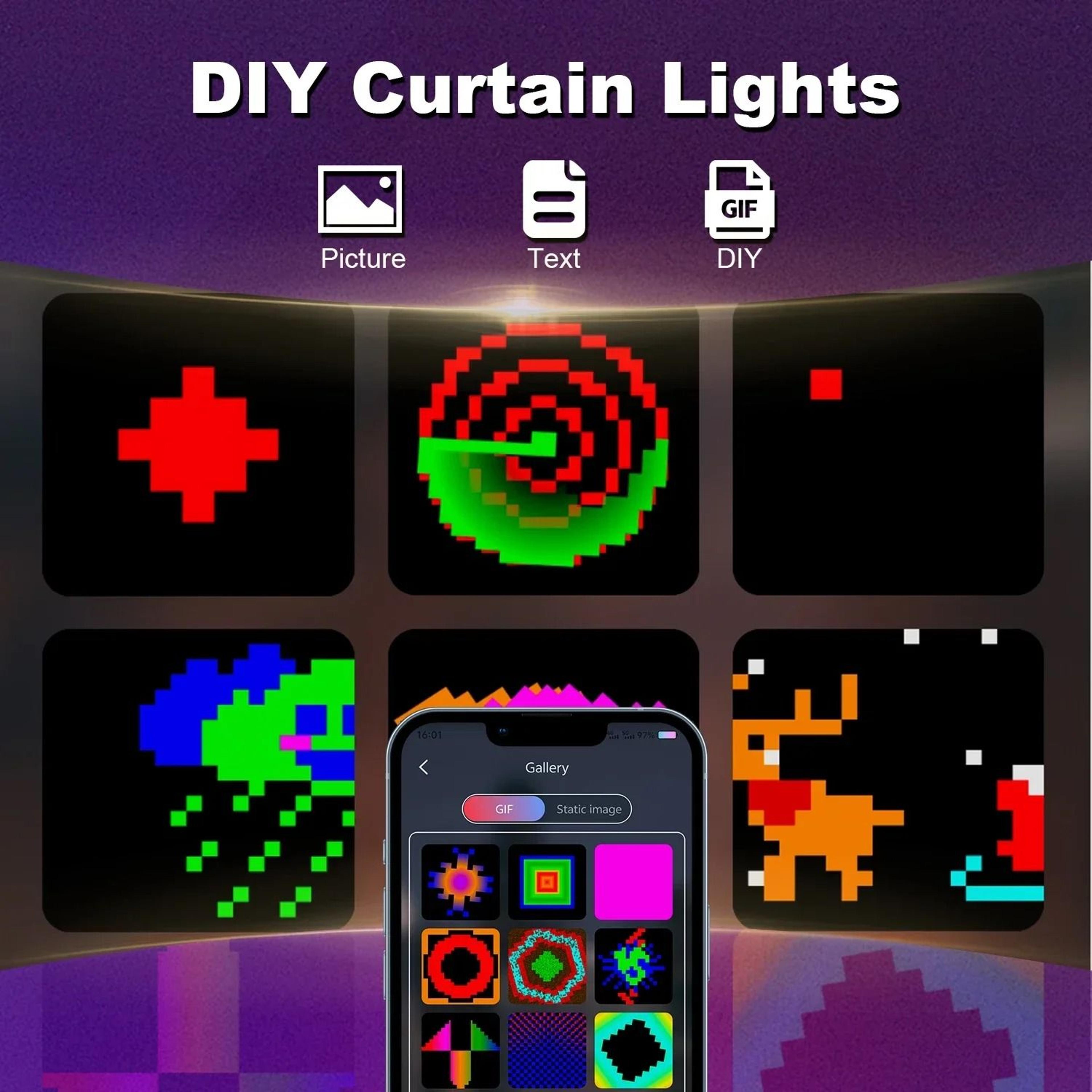 Smart RGBIC AppControlled LED Curtain Lights 4