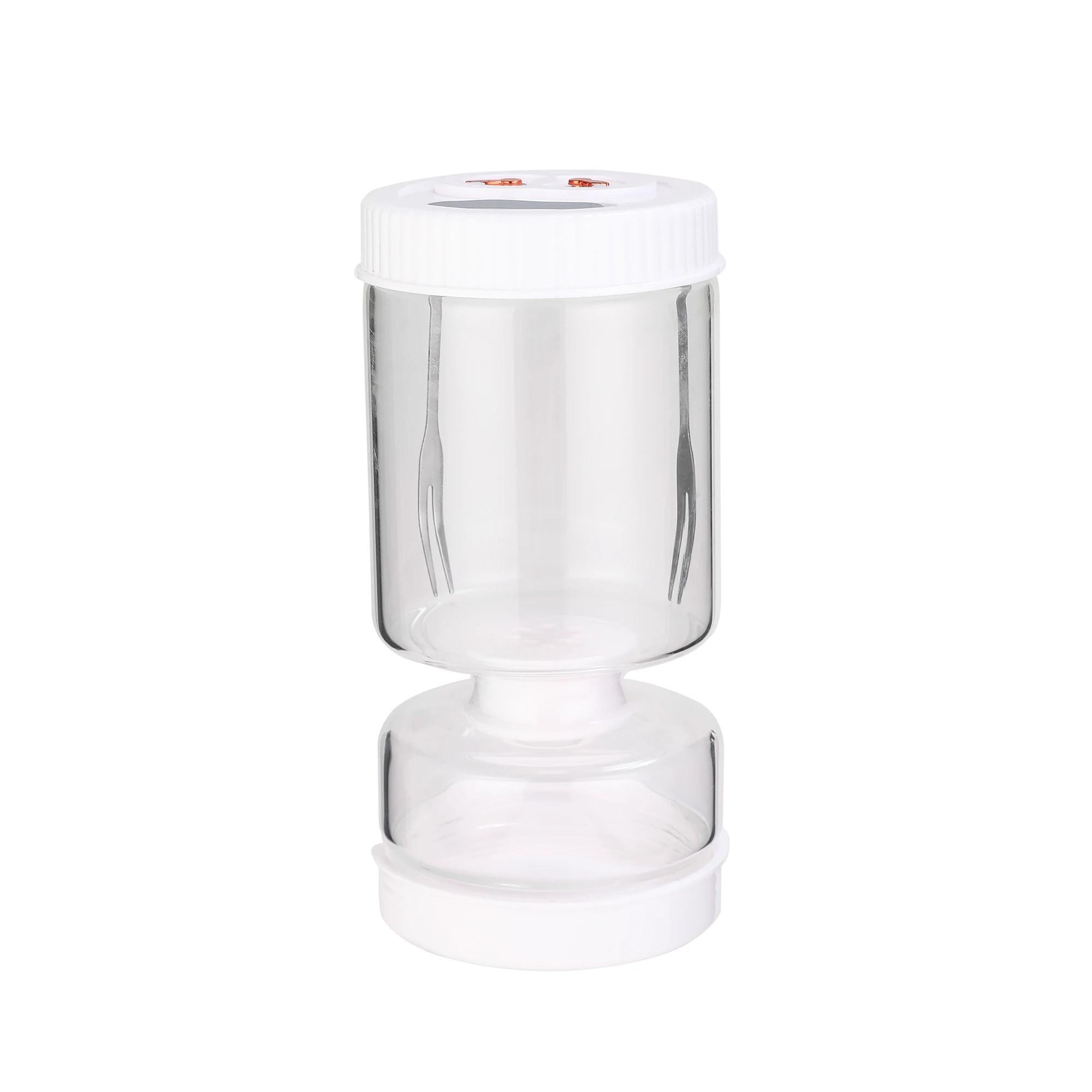 Glass Hourglass Pickle  Olive Strainer Jar 8