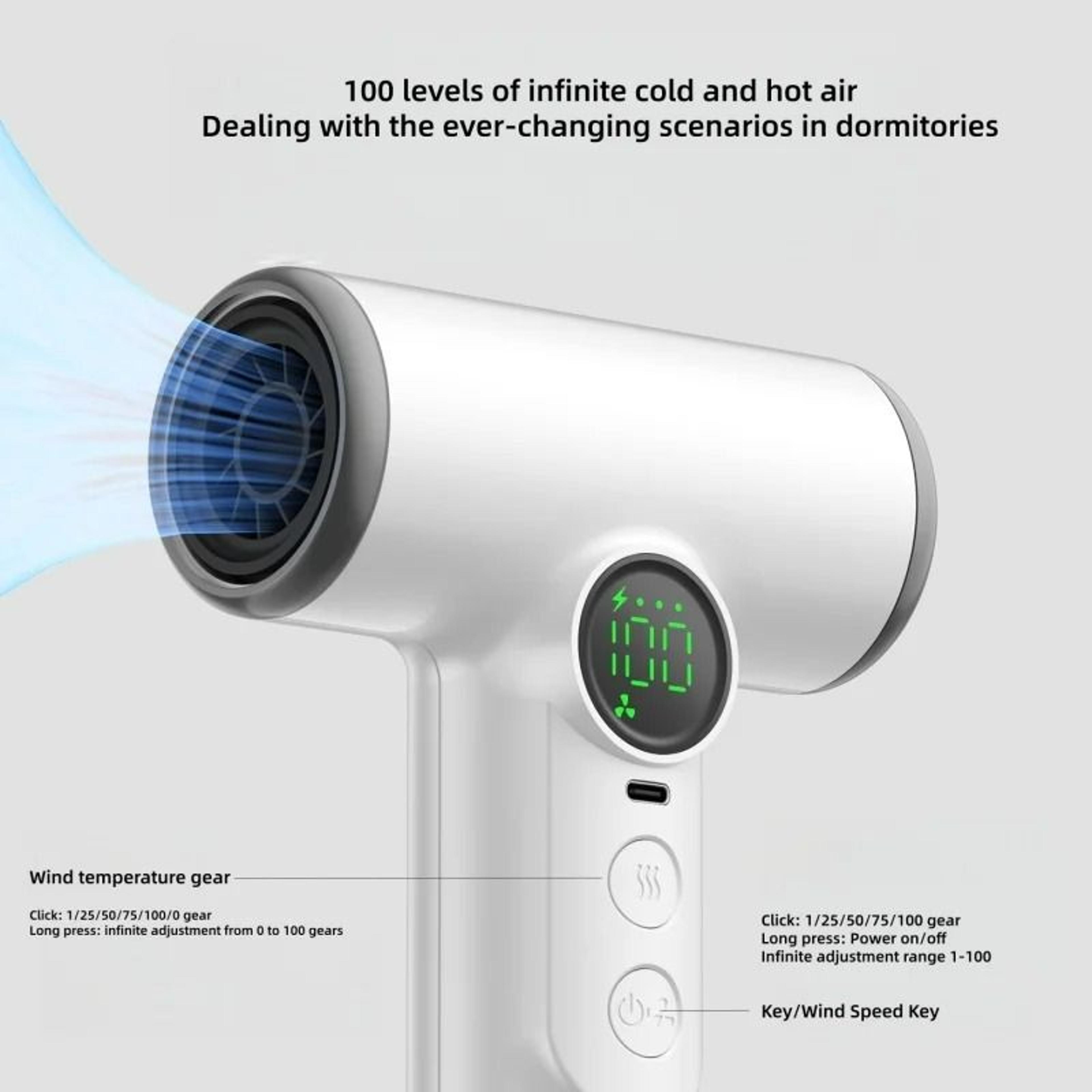 Cordless Portable Wireless Hair Dryer With Smart Charging 5