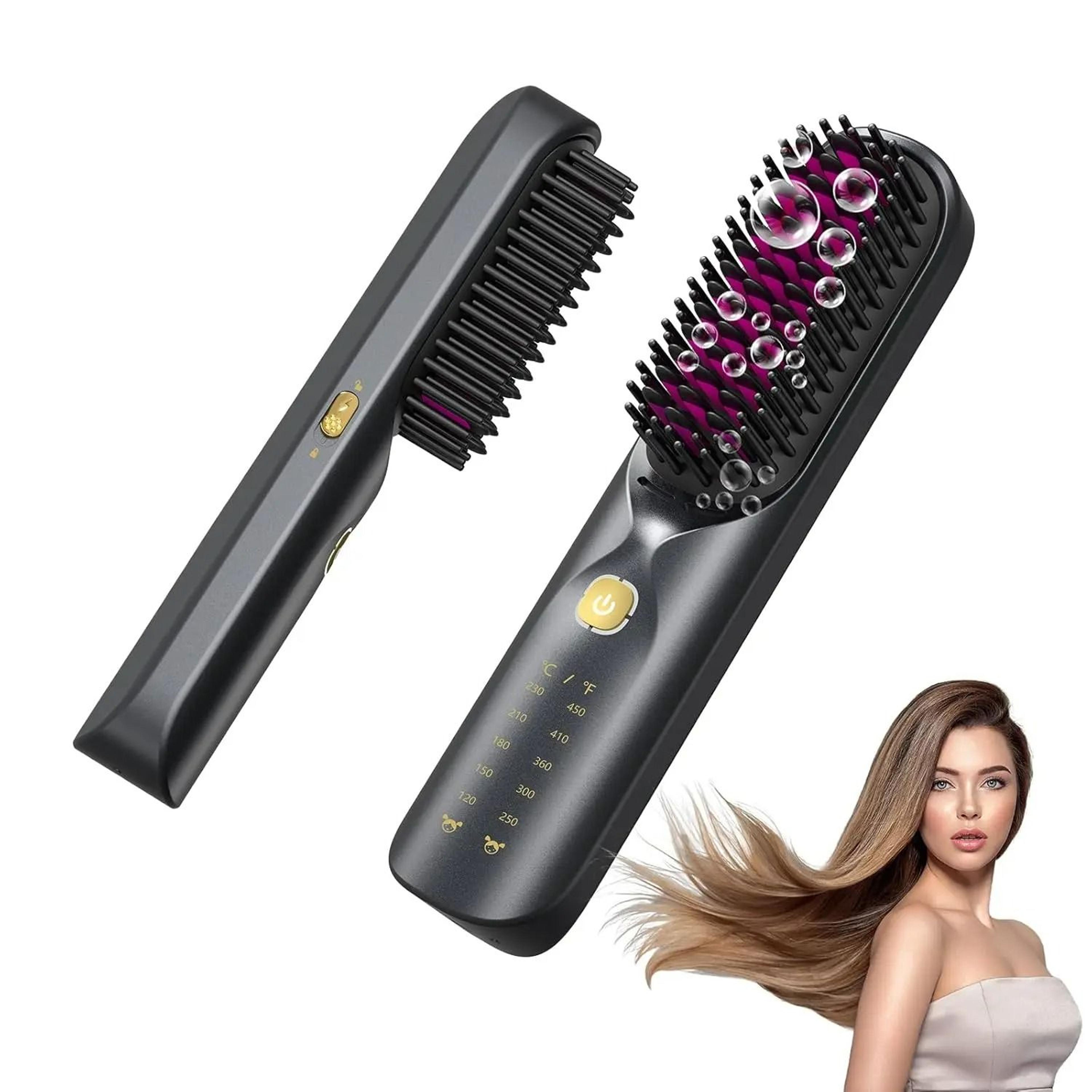 Cordless Negative Ion Hair Straightener Brush 1