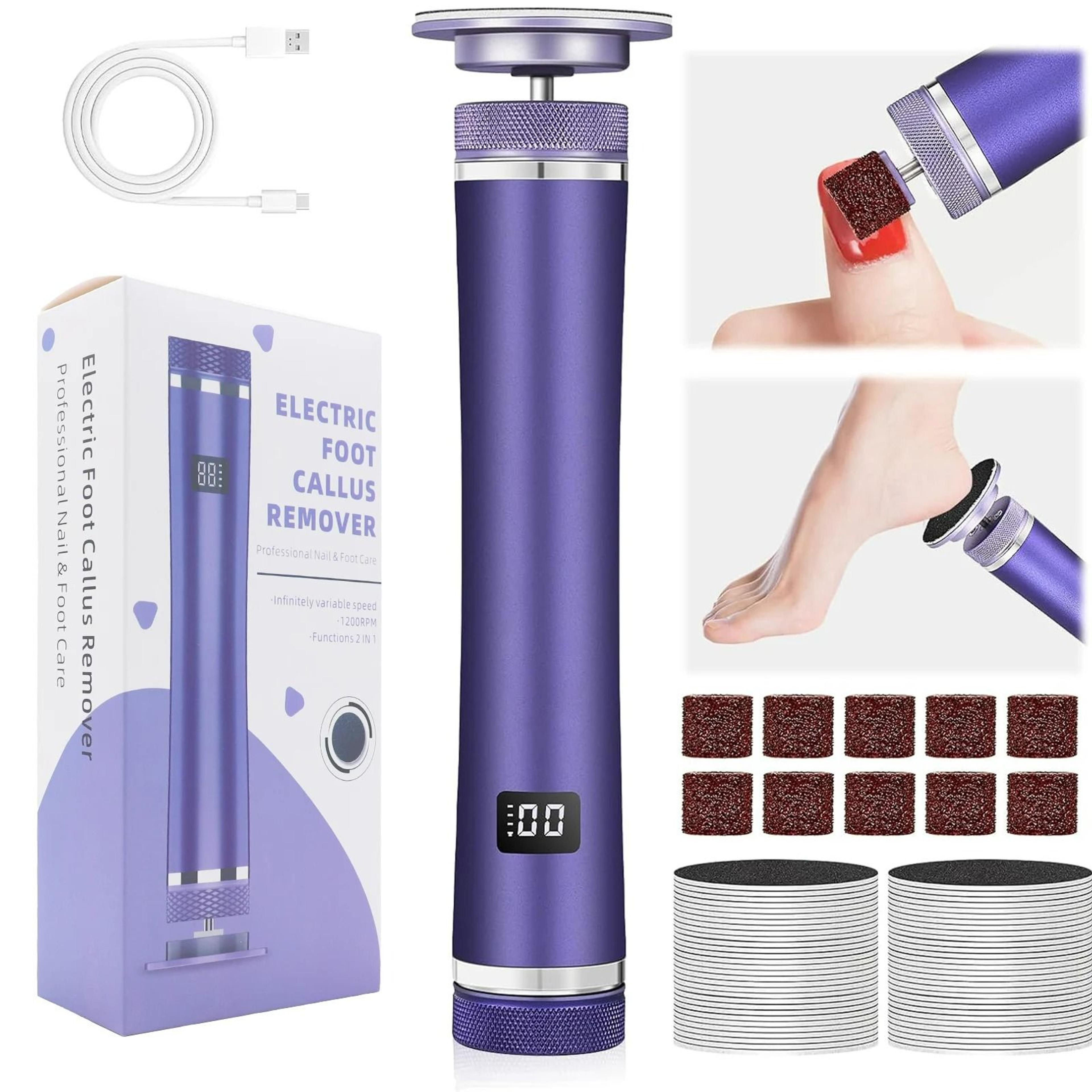 adjustable speed electronic foot file (with 60-piece sandpaper set)