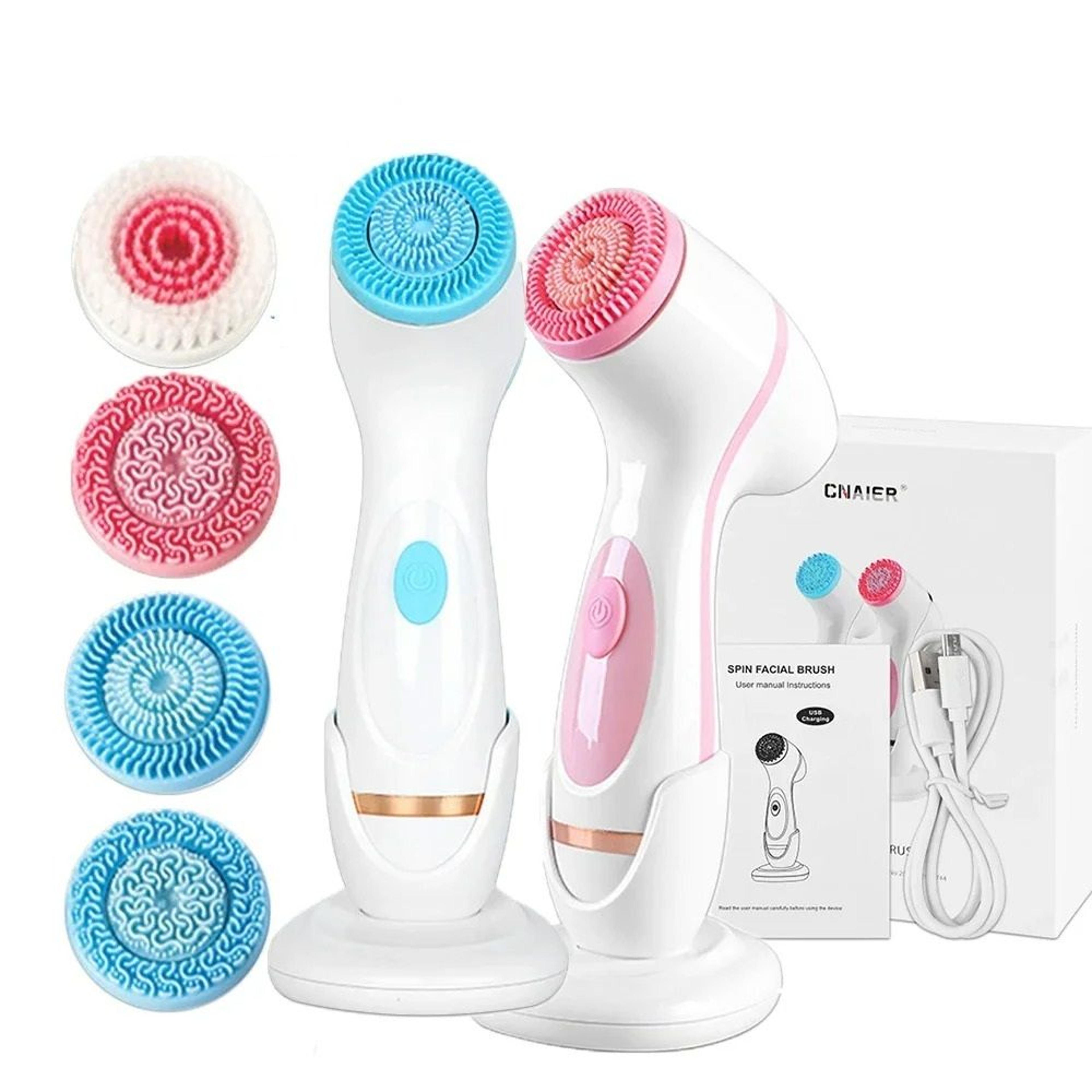 3-in-1 electric sonic facial cleansing brush