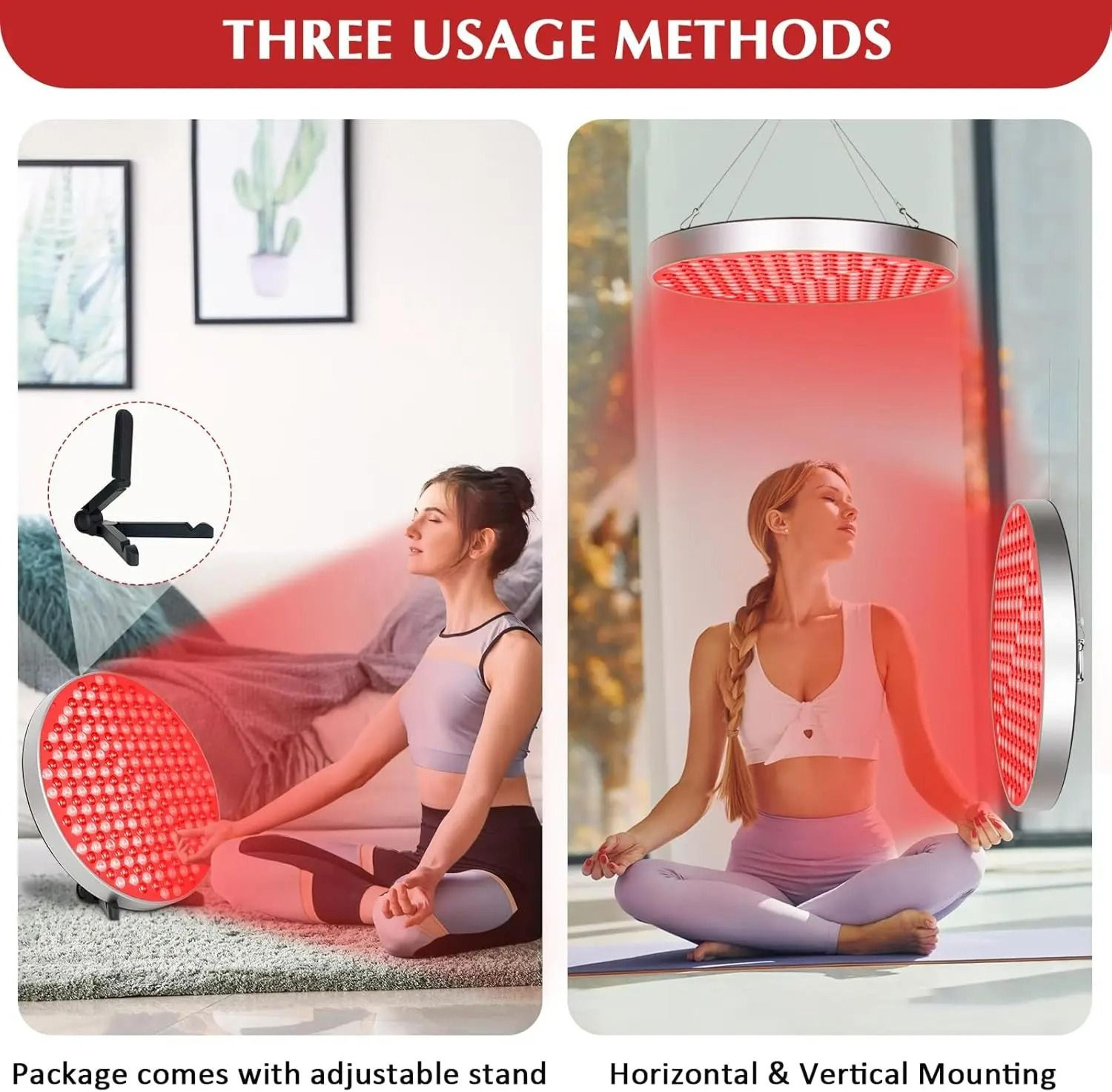 Round Red Light Therapy LED Panel With Stand 2