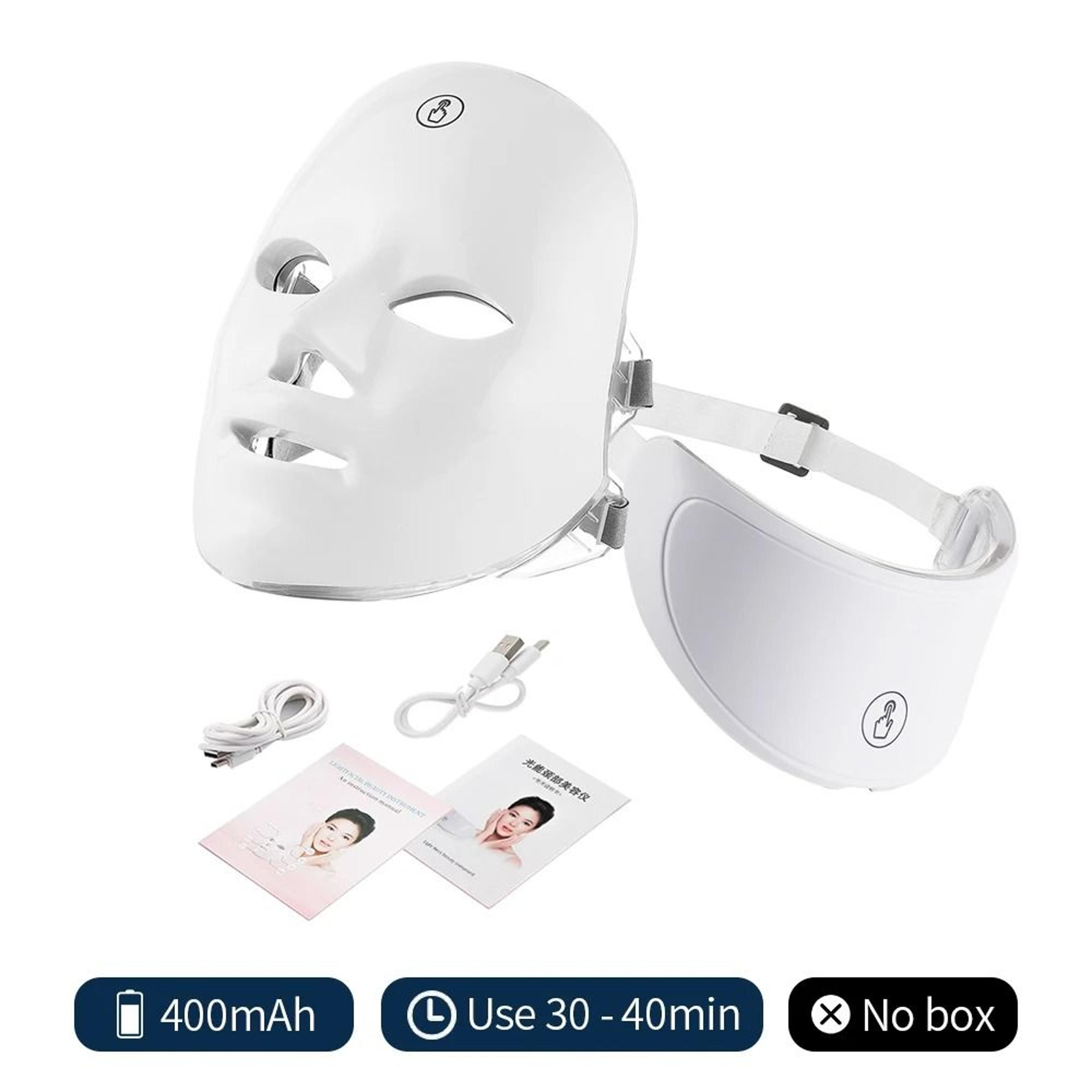 7Color LED Facial  Neck Light Therapy Mask Set 7