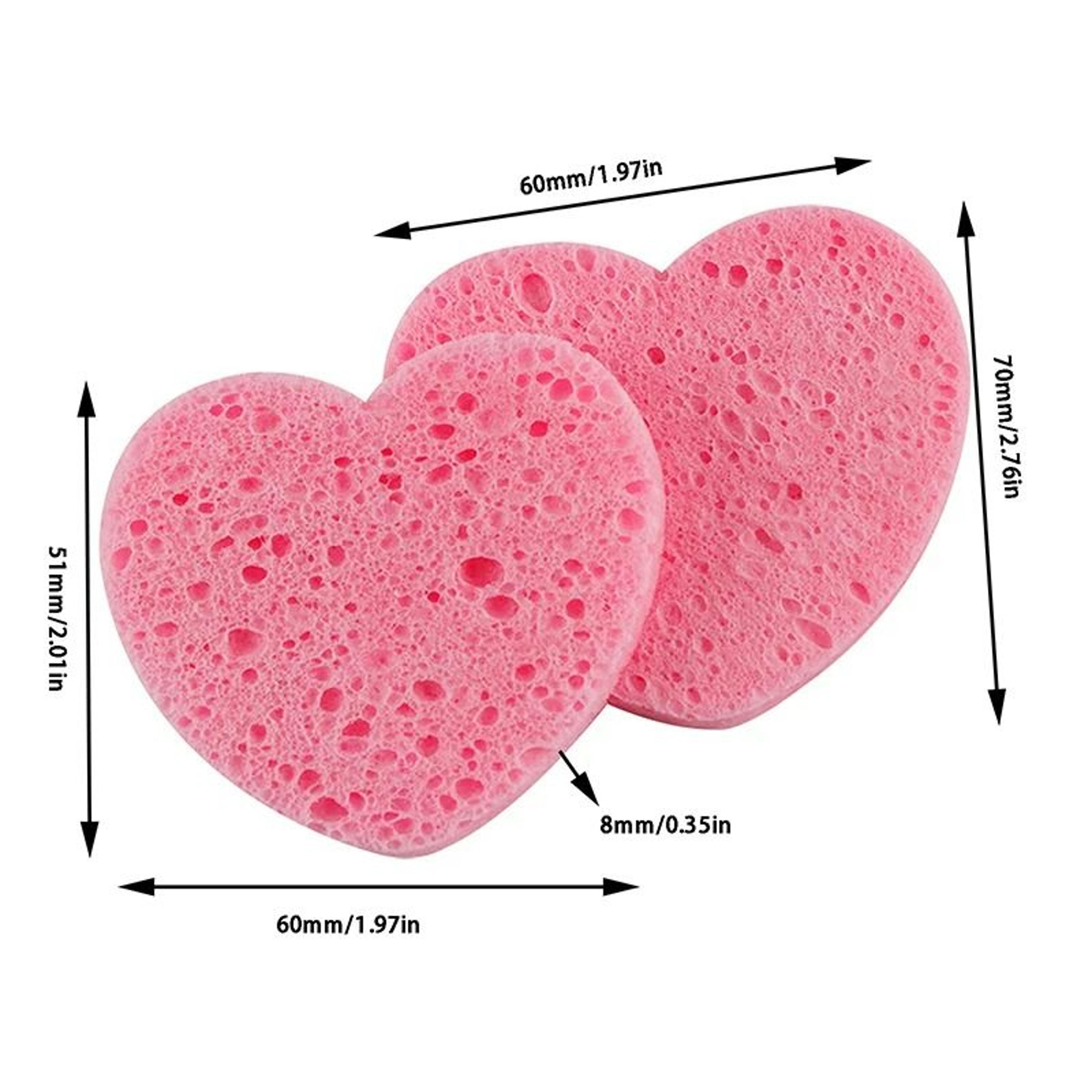 HeartShaped Compressed Natural Wood Pulp Cellulose Facial Sponges 5
