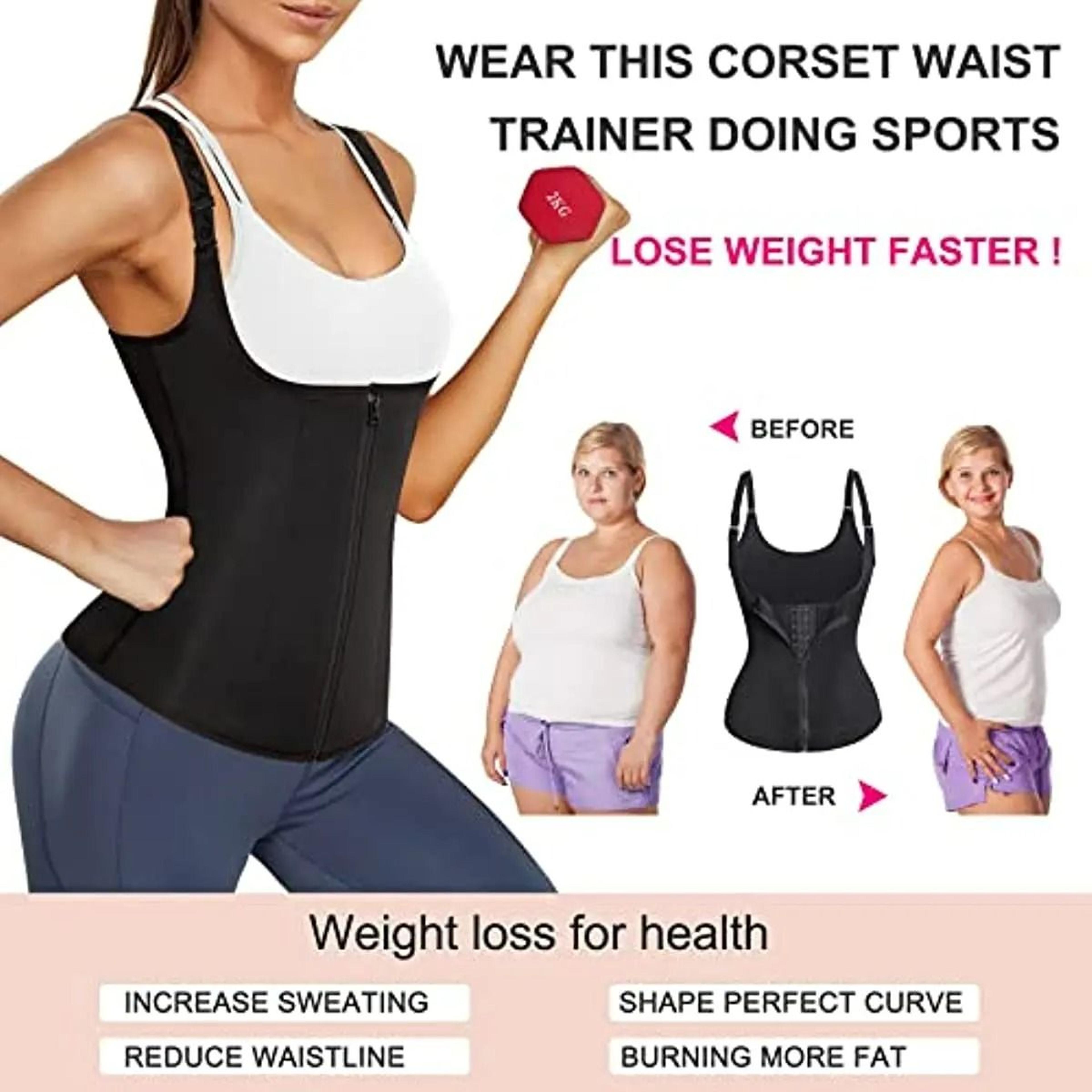 Neoprene Zipper Sauna Tank Top Waist Trainer Vest 3