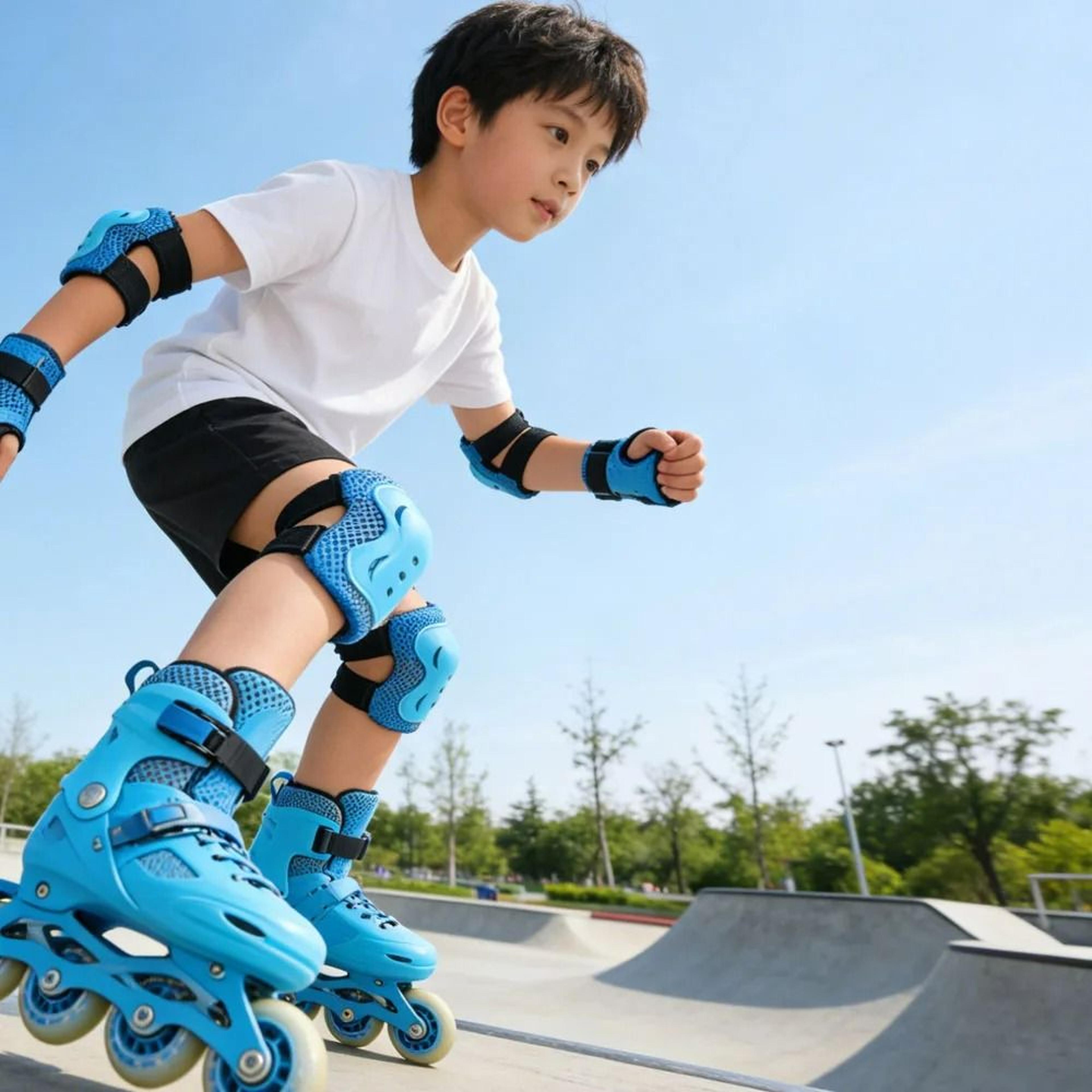 Kids 6in1 Protective Gear Safety Set Knee Elbow  Wrist Guards 4