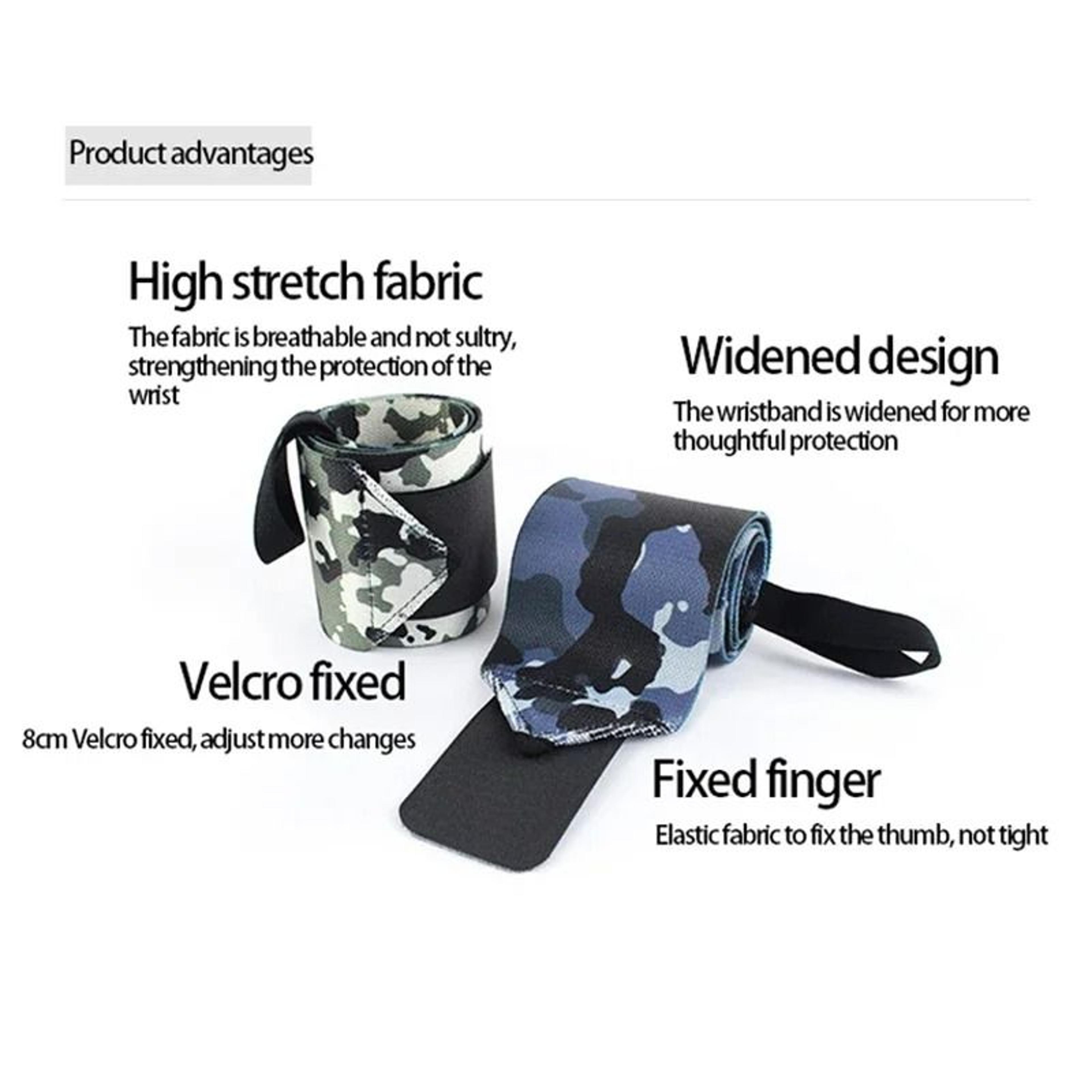 Adjustable Camouflage Gym Wrist Wrap  Weightlifting Strap 2