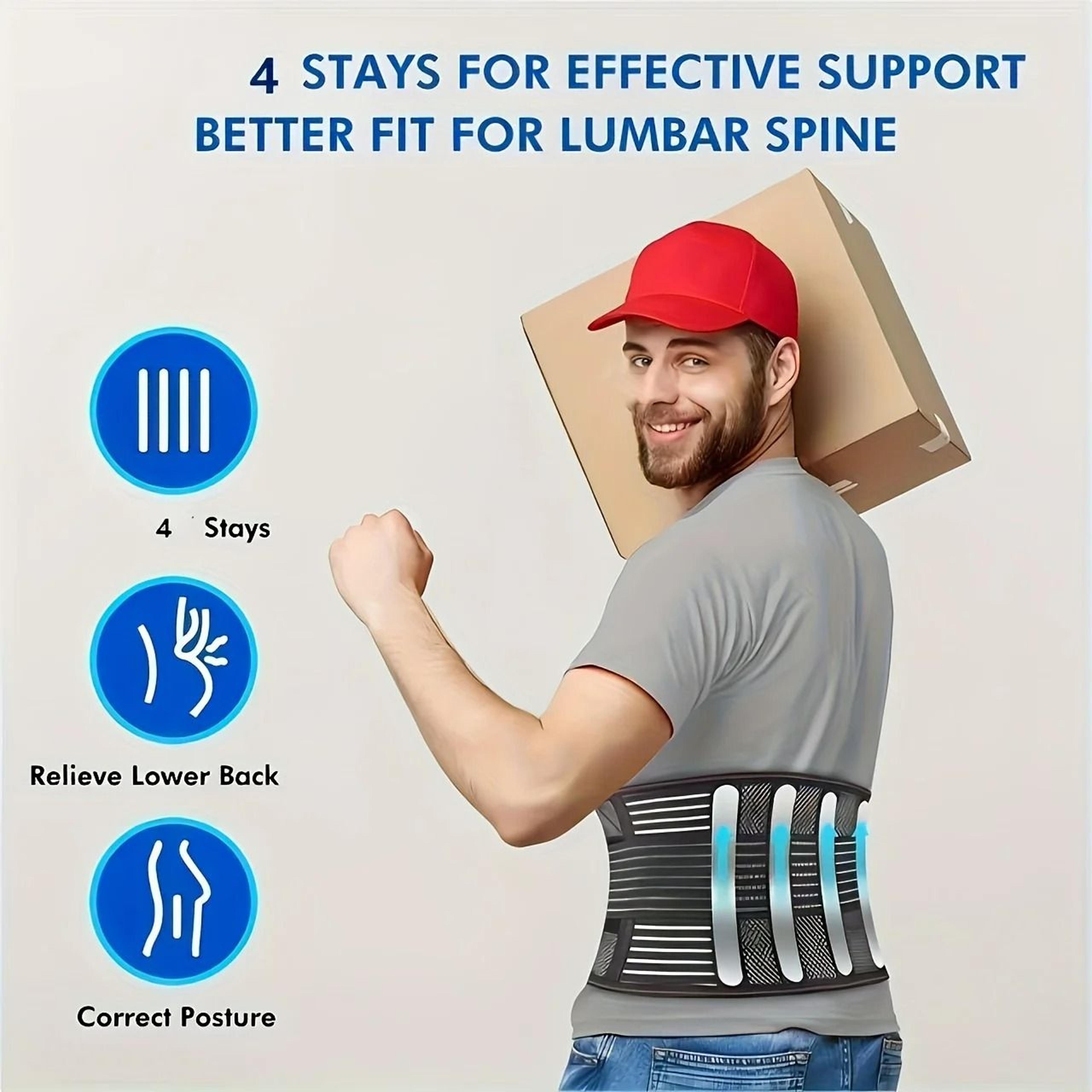 Lower Back Brace  Flexible Lumbar Support Waist Belt 1