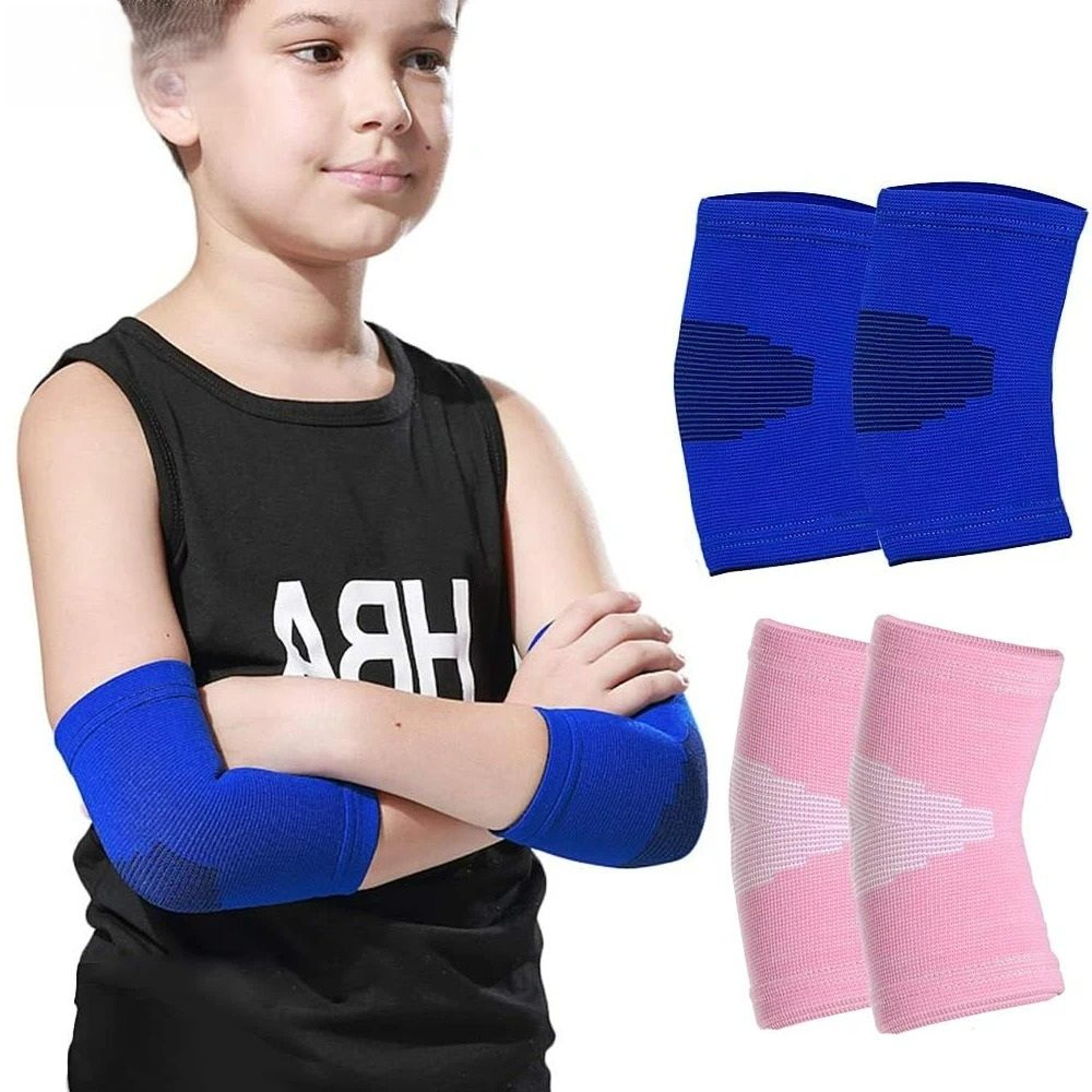 1 pair kids' knit elbow compression support sleeves (boys & girls)