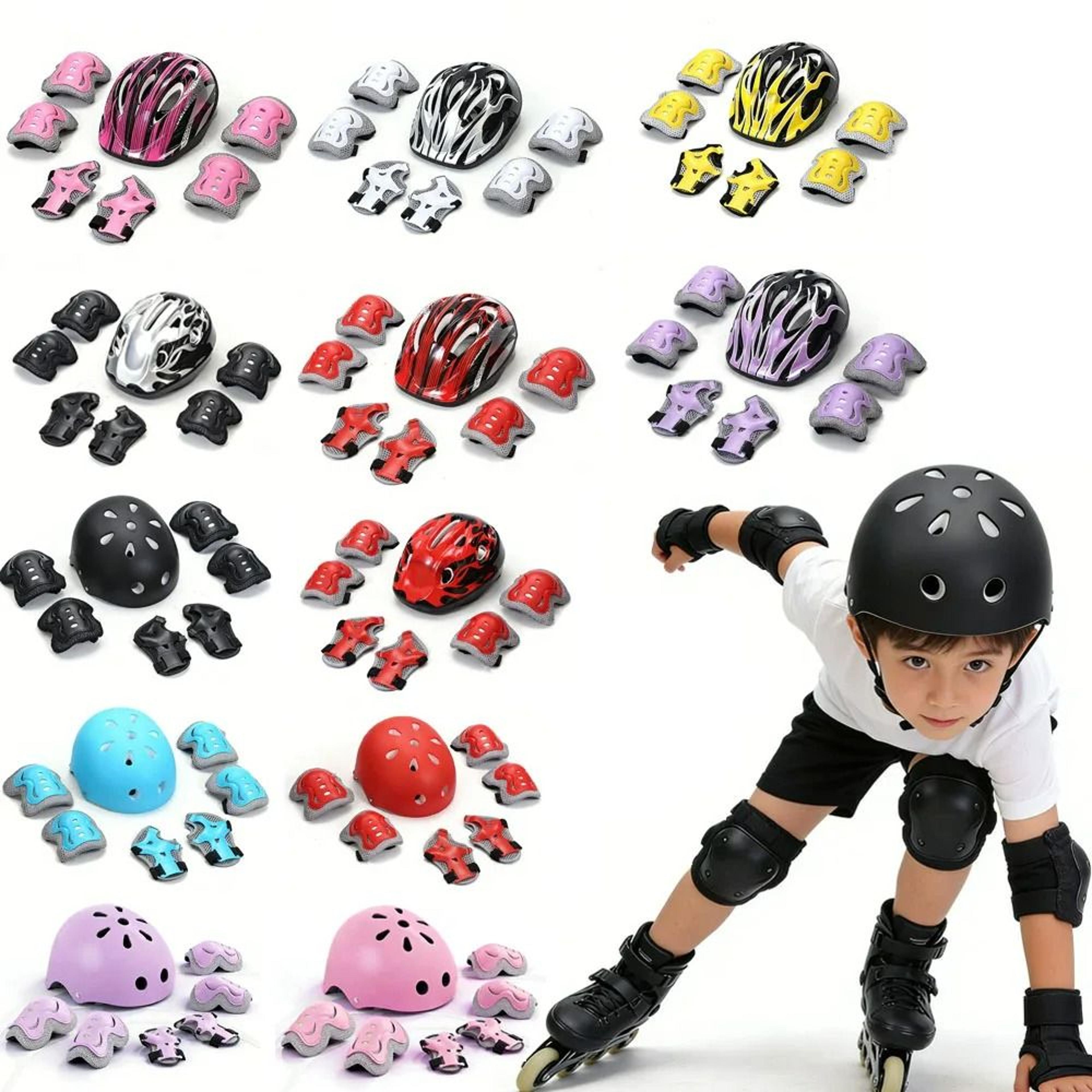kid's 7-in-1 skating protective gear set with helmet